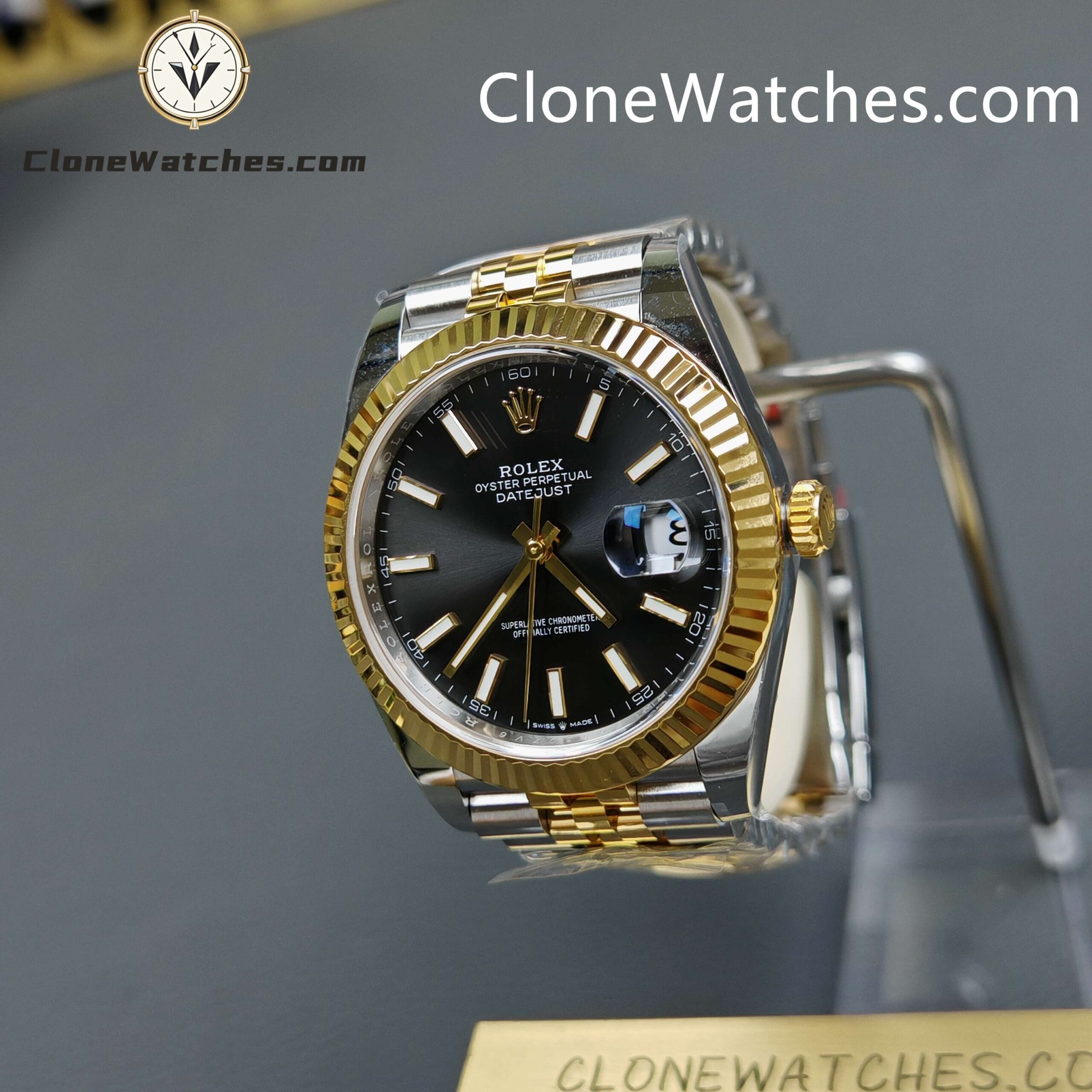 Rolex Super Clone Watches 1:1 DateJust Black Dial 126333 – 0014 Jubilee 41MM 3235 Movement