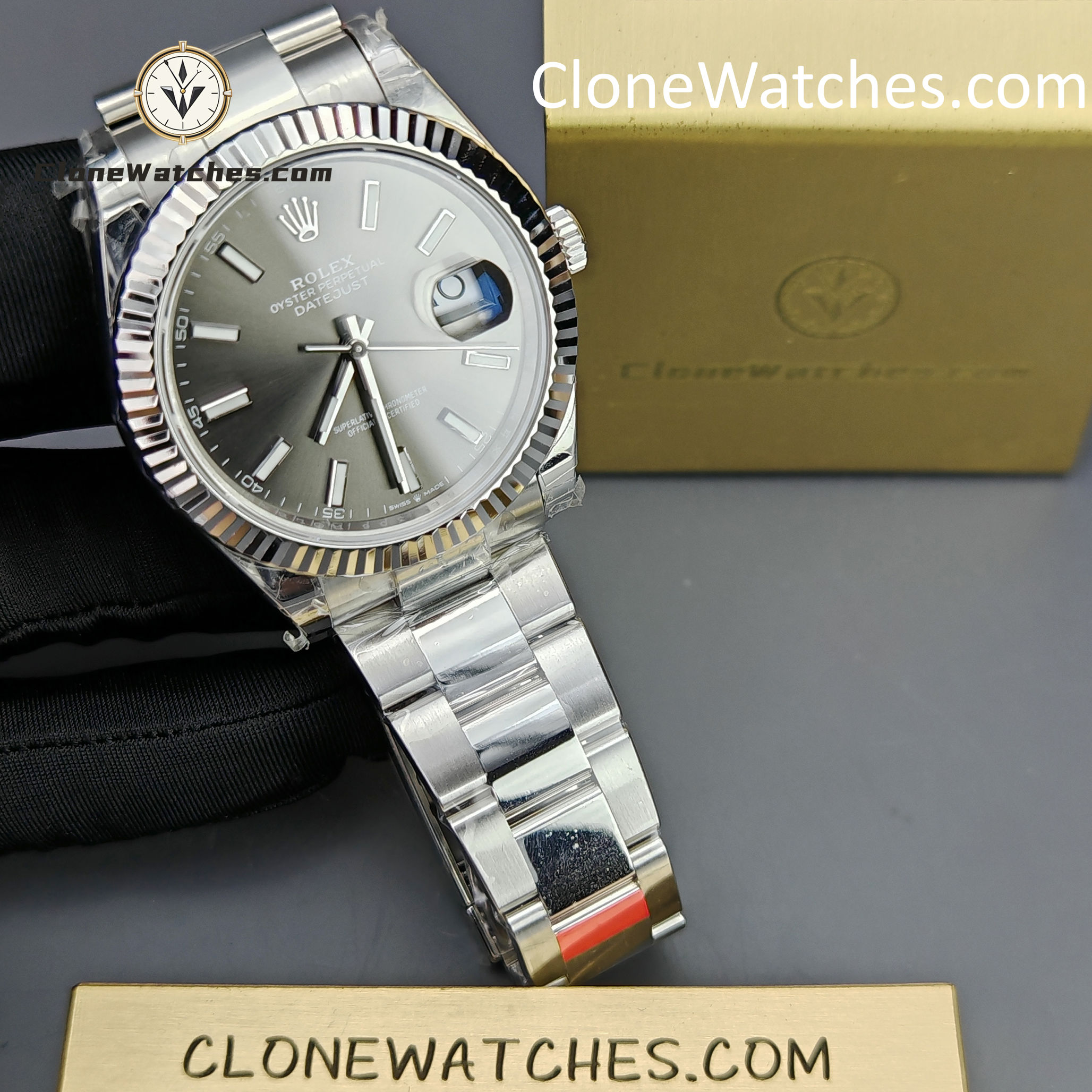 Rolex Super Clone Watches 1:1 DateJust Gray Dial m126334-0013 Oyster 41MM 3235 Movement