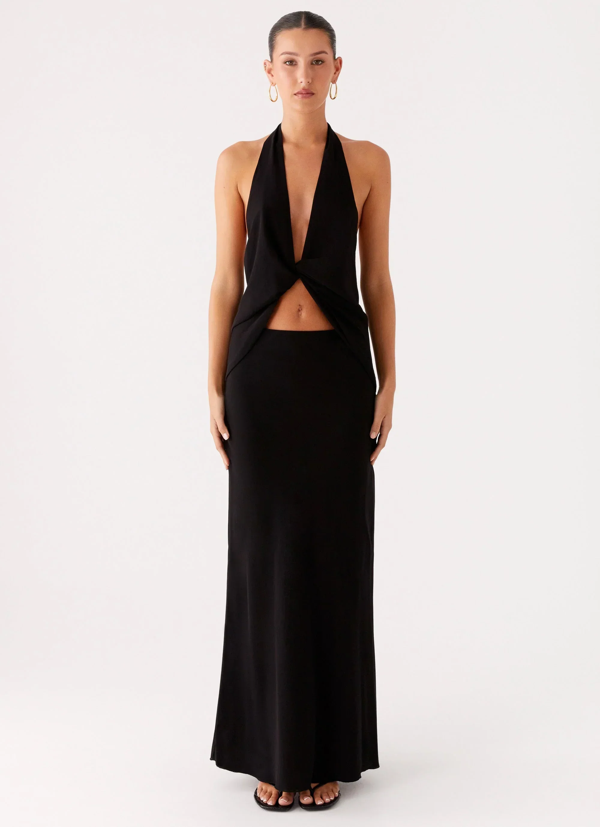 Michaella Chiffon Maxi Skirt - Black