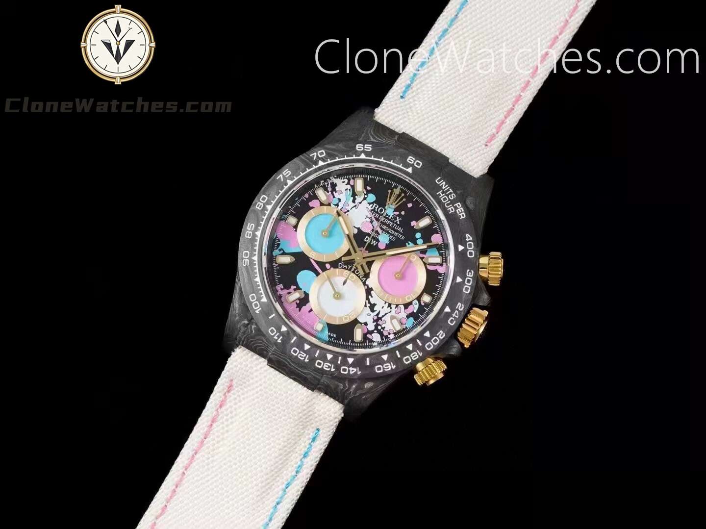 Modified Super Clone Watches 1:1 DiW Rolex Daytona NTPT Carbon “MOTLEY LADY UNIQUE”