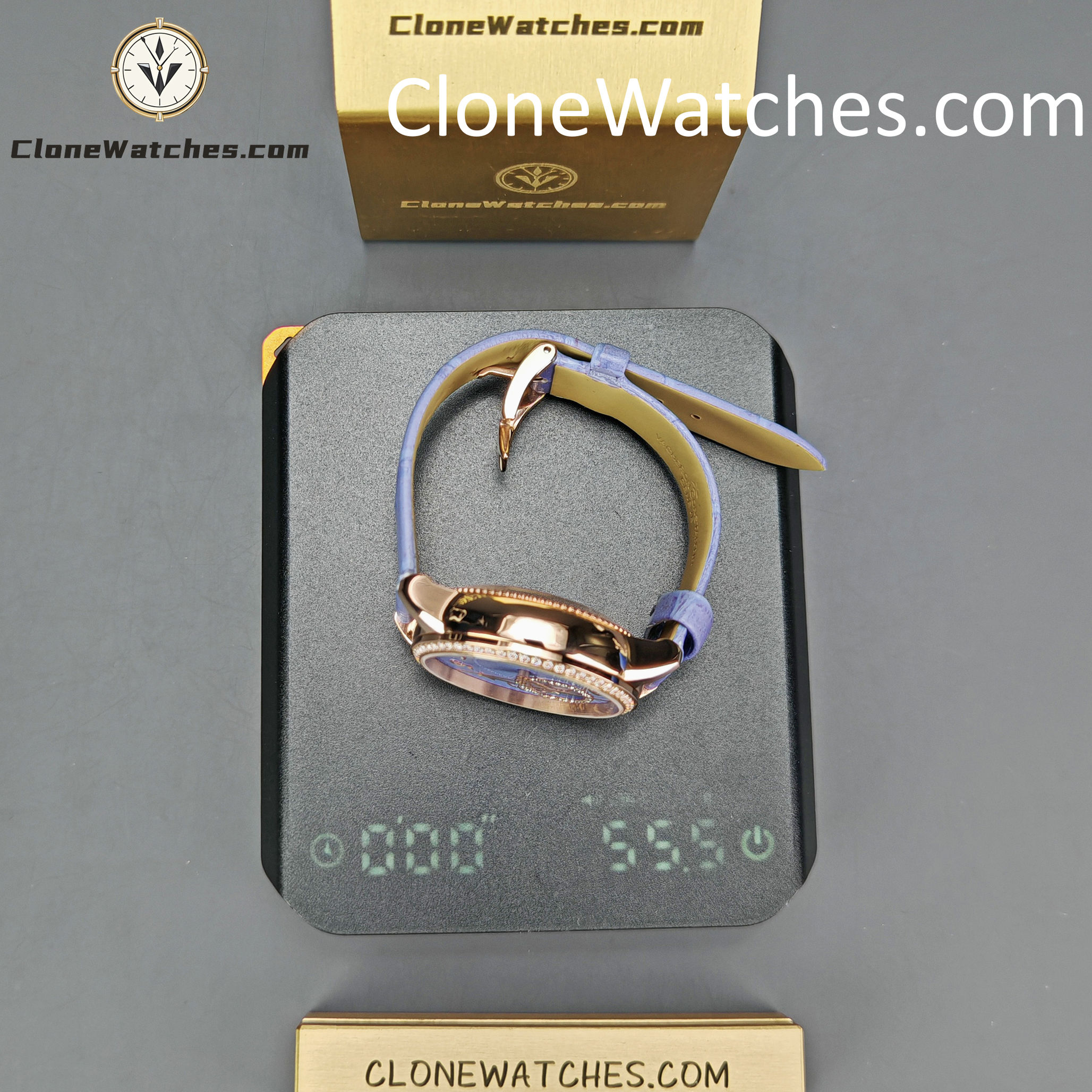 Vacheron Constantin Super Clone Watches 1:1 Égérie Moon Phase 8005F/000R-H030 Purple Dial