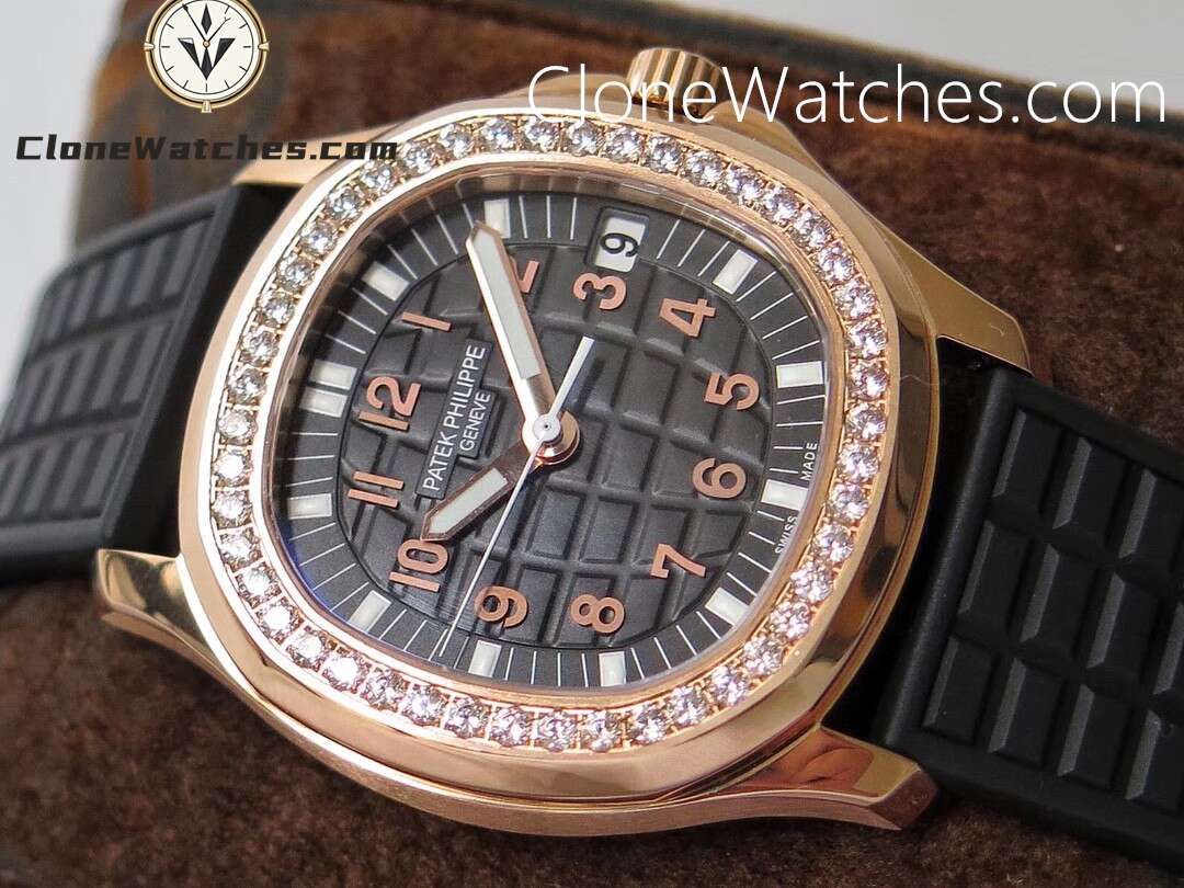 Patek Philippe Super Clone Watches 1:1 Aquanaut Luce 5068R-001 Rose Gold Diamond