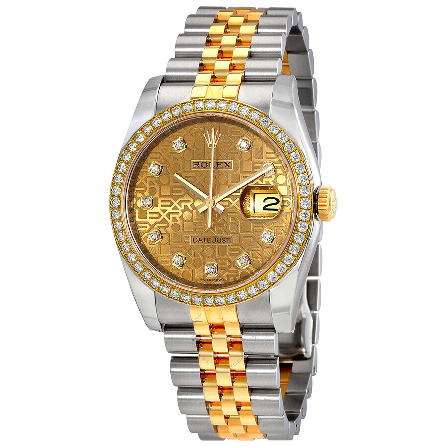 Rolex Oyster Perpetual Datejust 36 Champagne Dial Stainless Steel and 18K Yellow Gold Jubilee Bracelet Automatic 36 mm Watch 116243CJDJ（Lifetime free warranty+90-days replacement service & Refund!.）