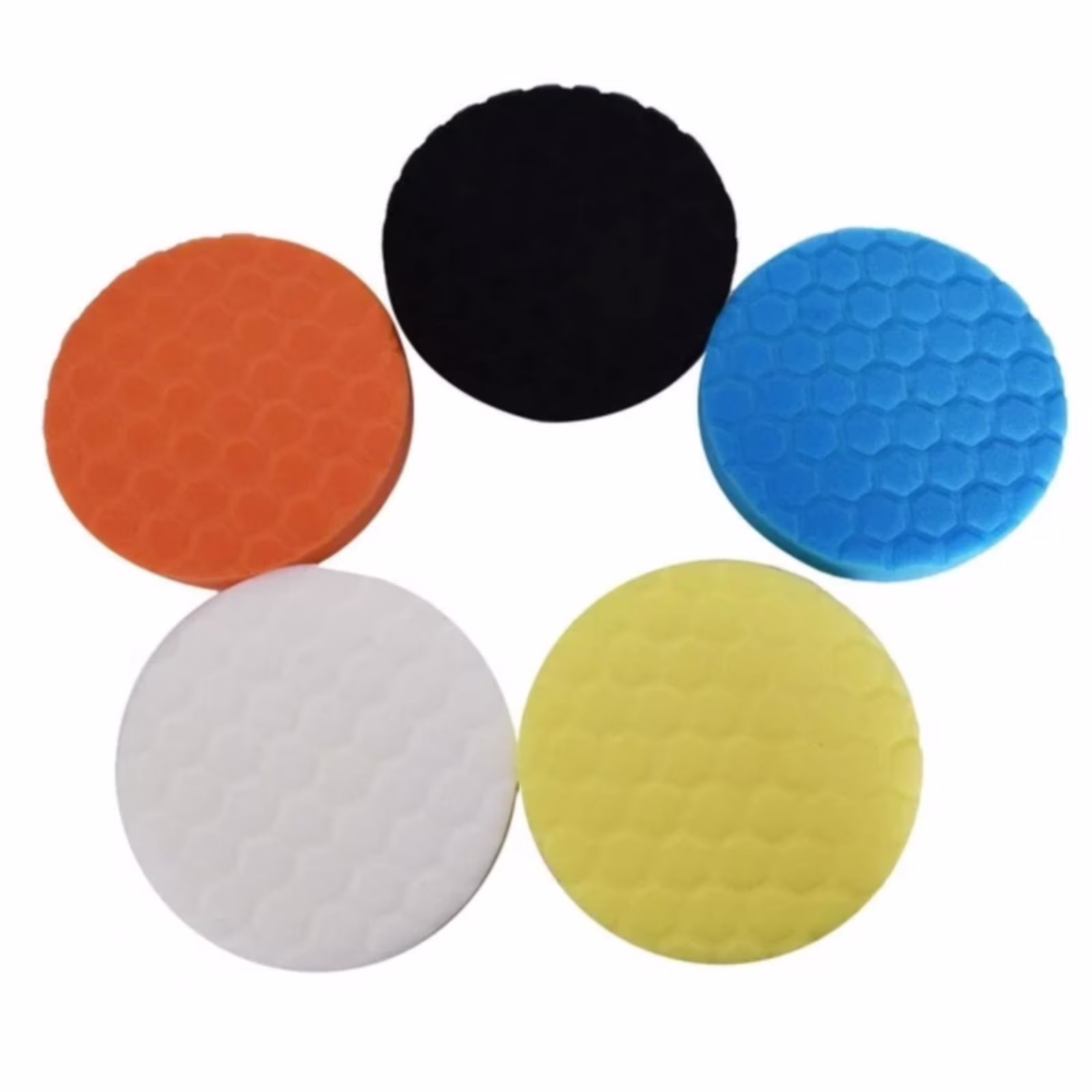 Buffing Polishing Pads - Qyaukm 5-Piece 5 Inch Buffing Polishing Pad Kit, Hook & Loop Sponge Pads for Car Buffer Polisher, Cutting & Waxing