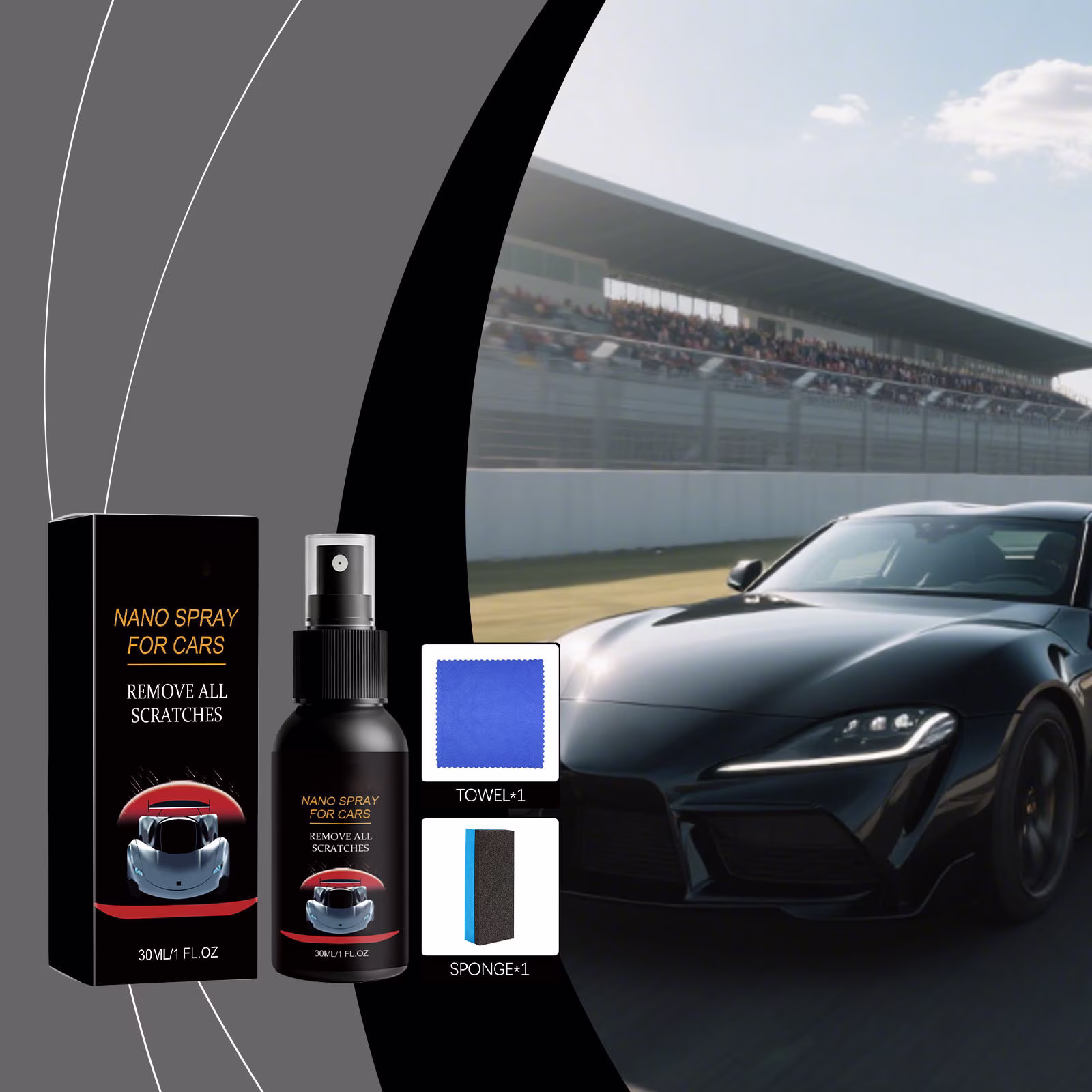 YiJuHui Car Coating Spray, Nano Ceramic Coating Kit with Hydrophobic Self-Cleaning Technology, Long Lasting Paint Protection, Car Wax Polish, Waterless Wash & Wax, Quick Detailer for Car Paint Care