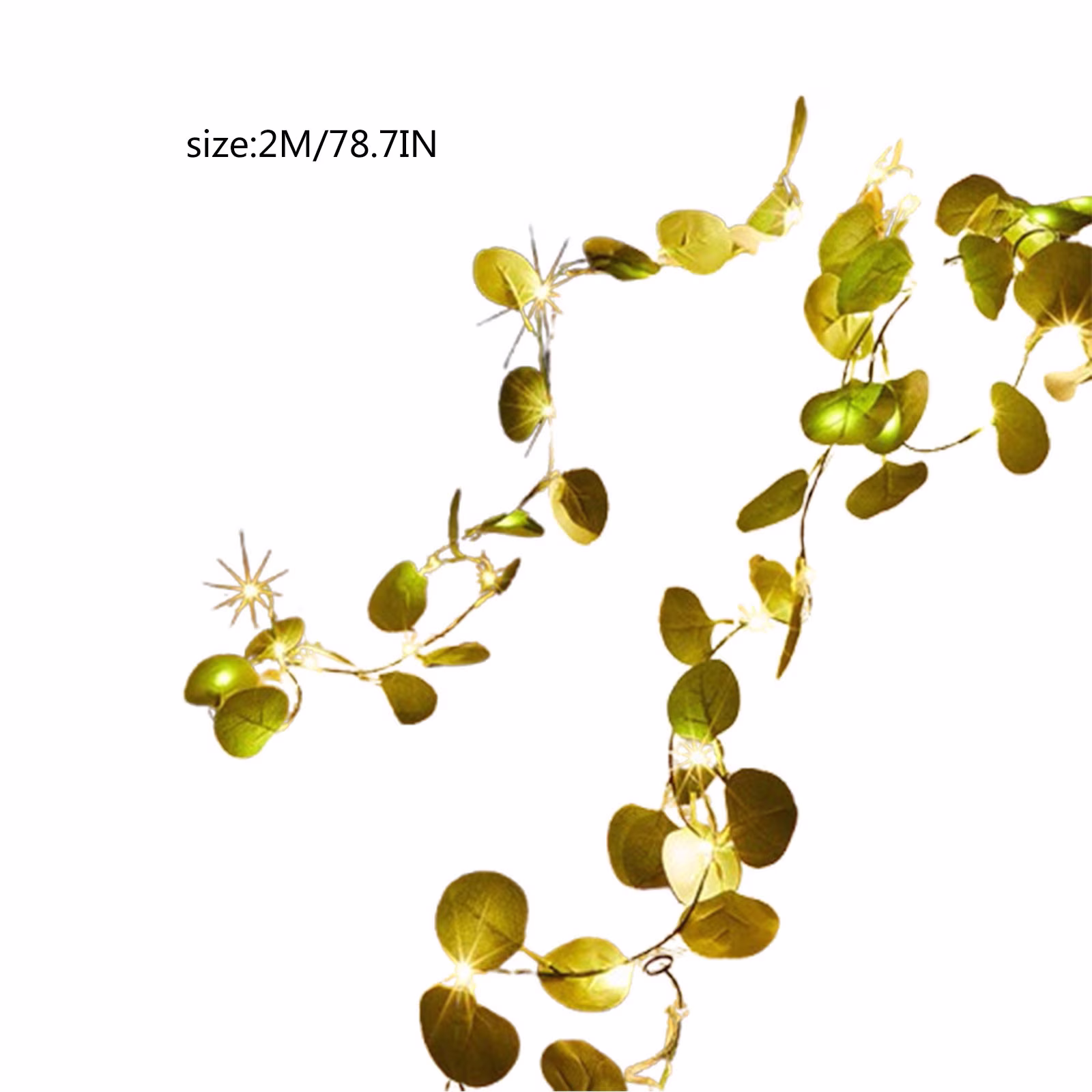 Tyidzon Twinkling Tree Fairy Light Olive Vine, LED Fairy Lights Prelit - Battery Operated, Pre-Lit Lighted Artificial Olive Garland with Timer for Christmas Fireplace Decorations, 78.7 Inch