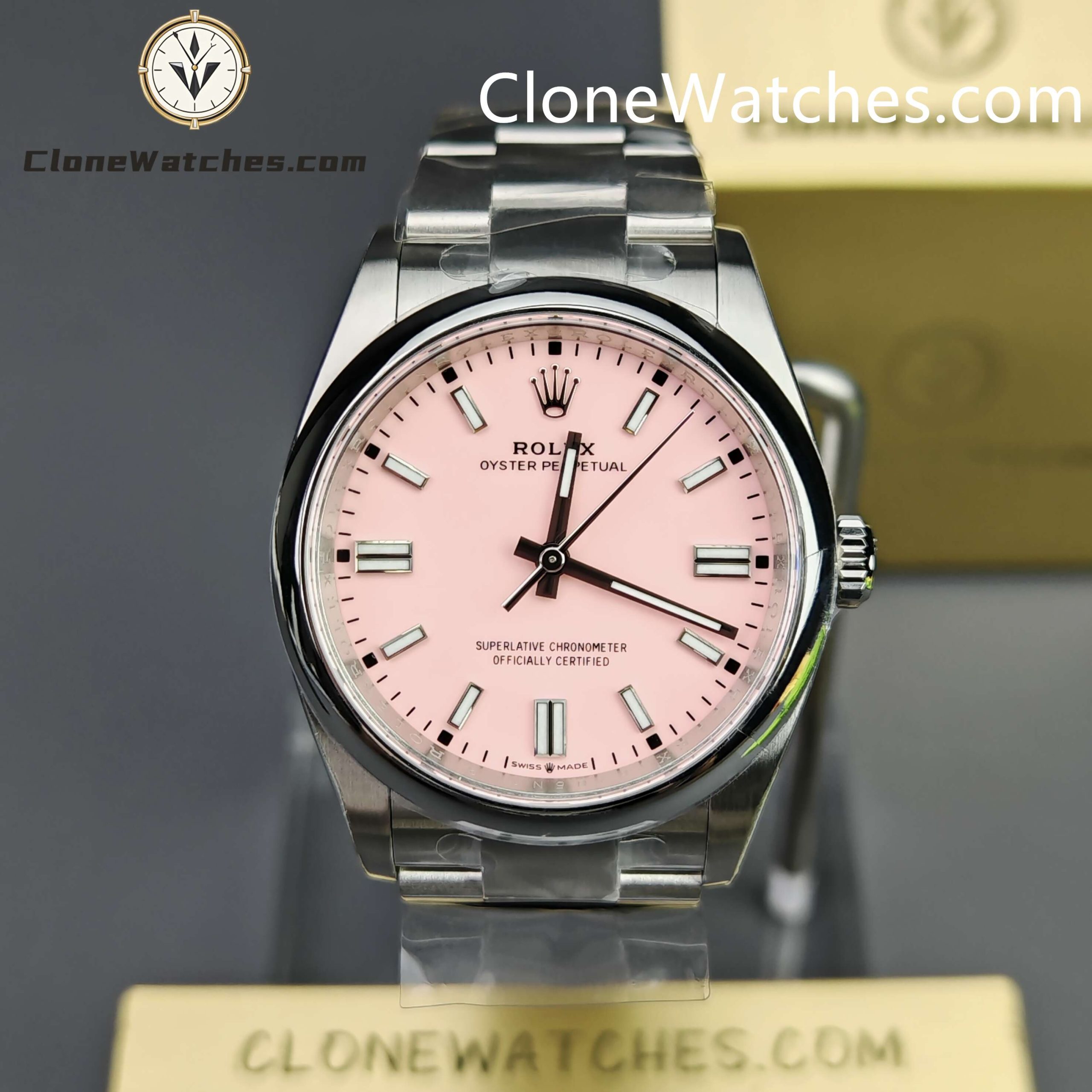Rolex Super Clone Watches 1:1 Oyster Perpetual Pink Dial 36mm M126000-0008 3230 Movement