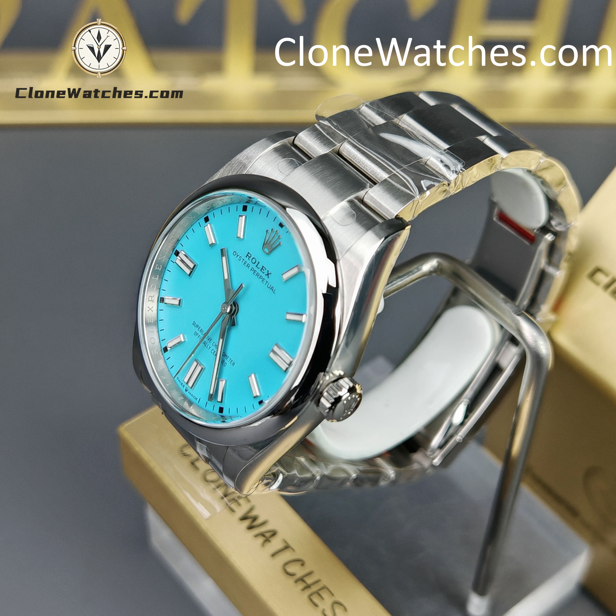 Rolex Super Clone Watches 1:1 Oyster Perpetual Turquoise Blue Dial 36mm M126000-0006 3230 Movement