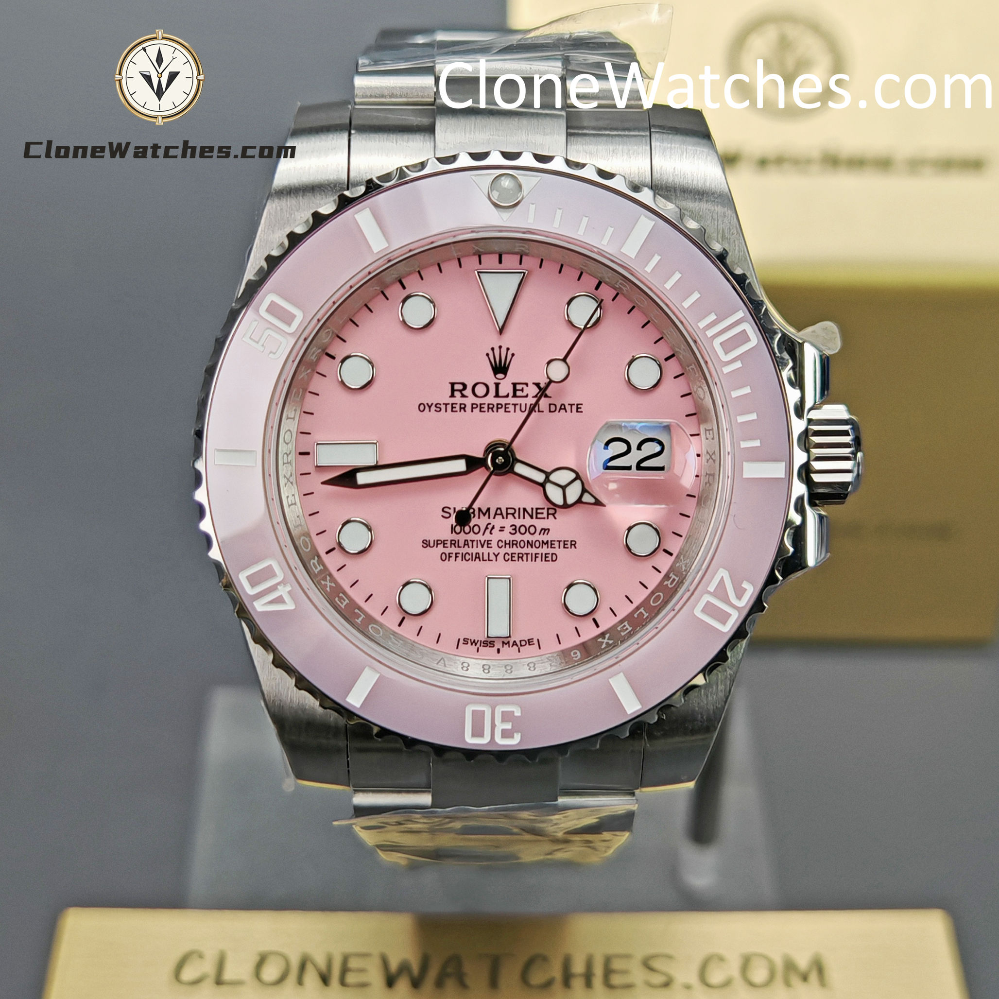 Modified Super Clone Watches 1:1 DiW Rolex Submariner Pink Dial 3135 Movement