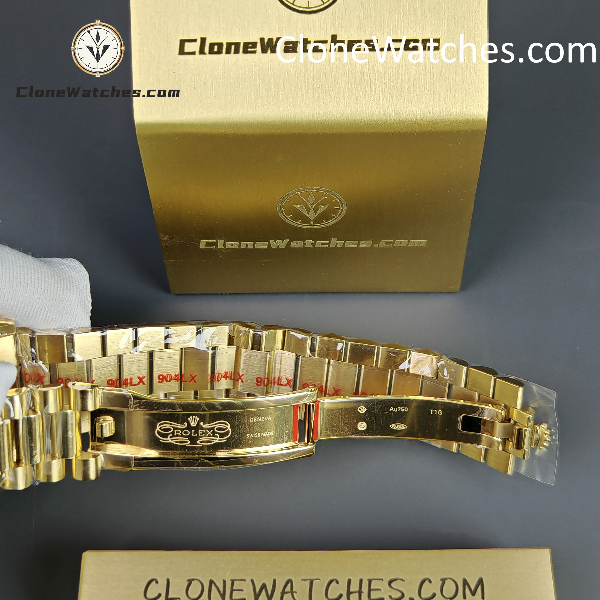 Rolex Super Clone Watches 1:1 Day Date 18K Gold Green Dial 40mm m228238-0069 3255 Movement