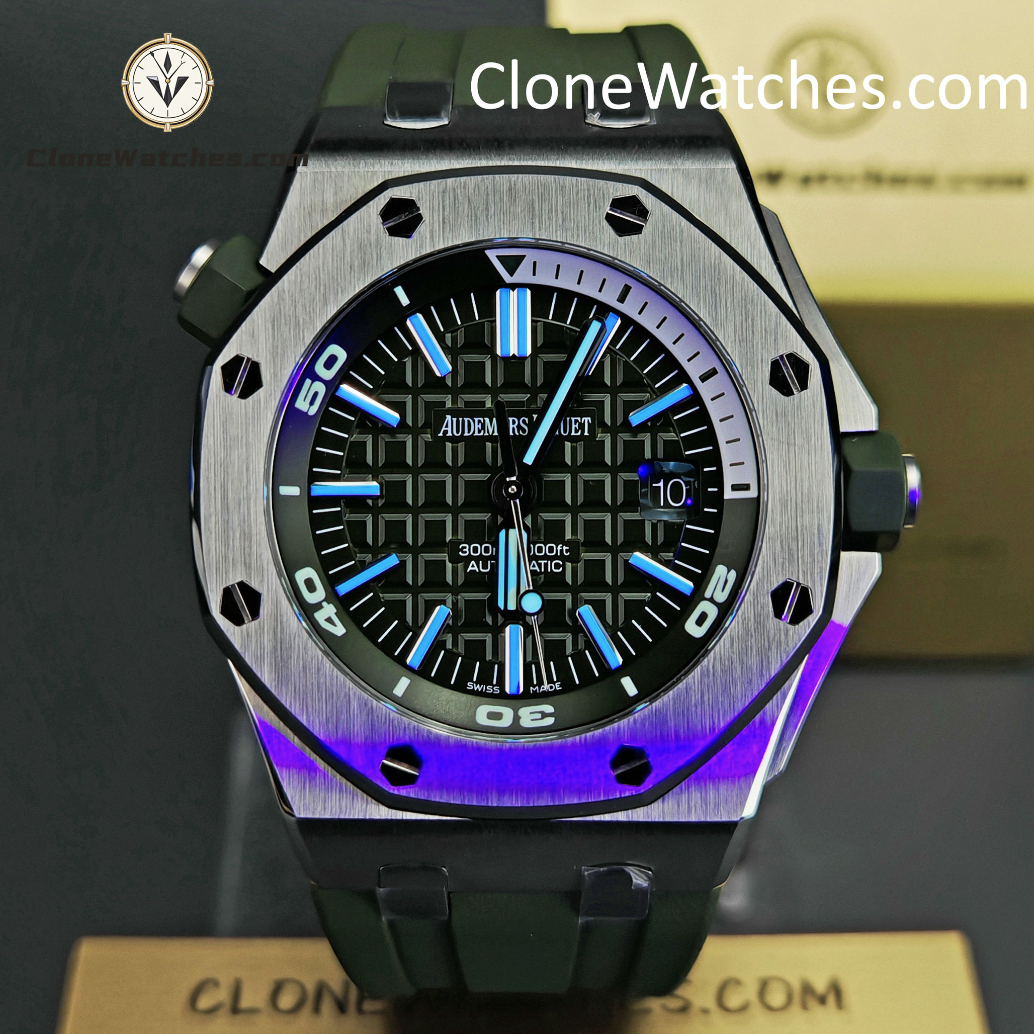 Audemars Piguet Super Clone Watches 1:1 Royal Oak Offshore Diver 15710 Green Dial