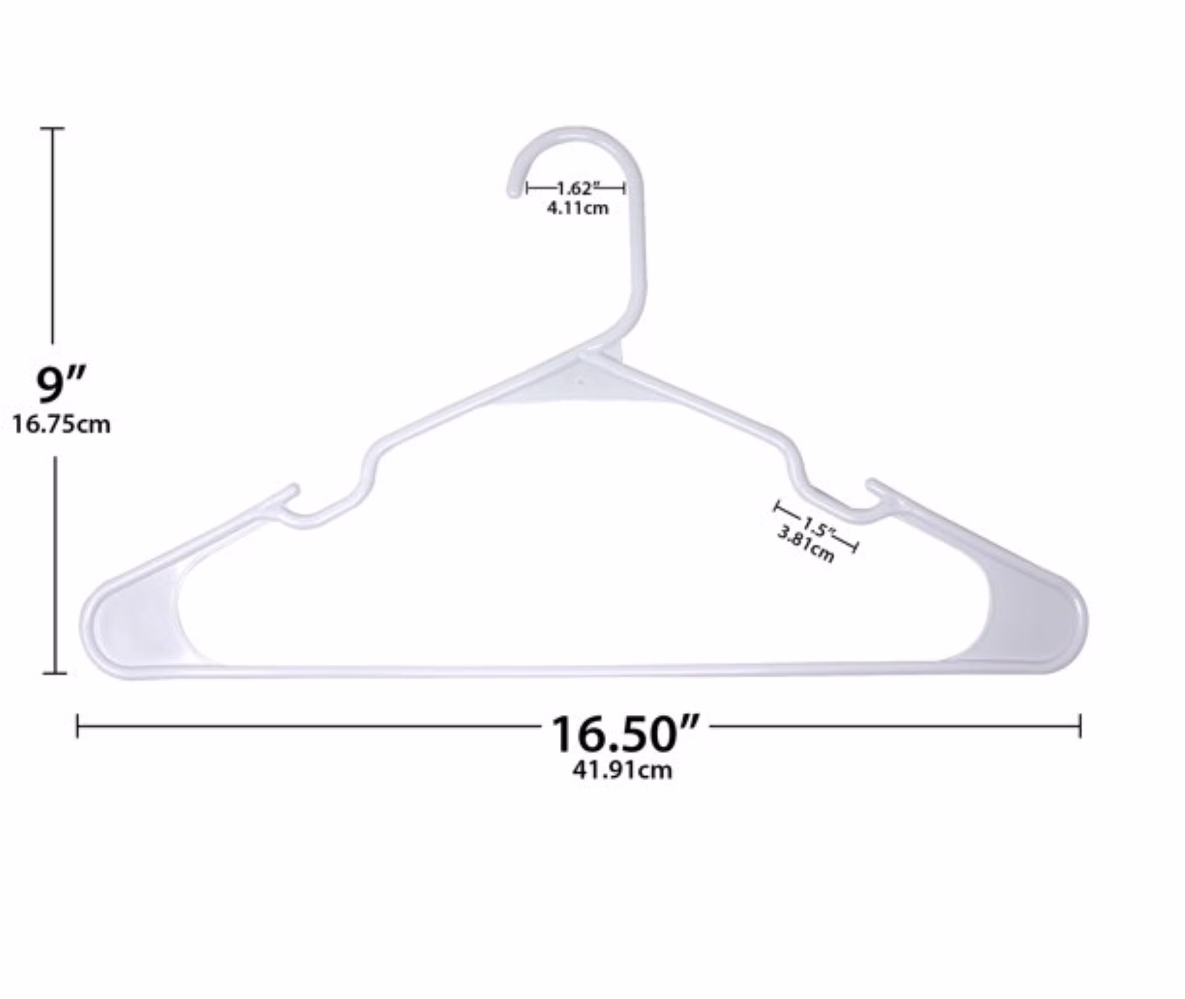 Mainstays Plastic Clothes Hangers, White, 50-Count
