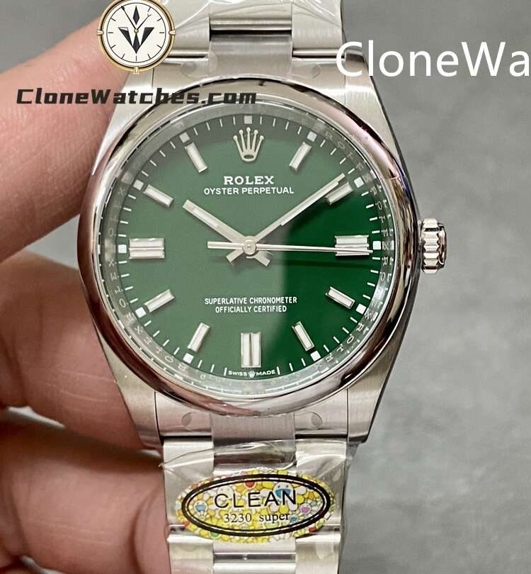 Rolex Super Clone Watches 1:1 Oyster Perpetual Green Dial 36mm m126000-0005 3230 Movement