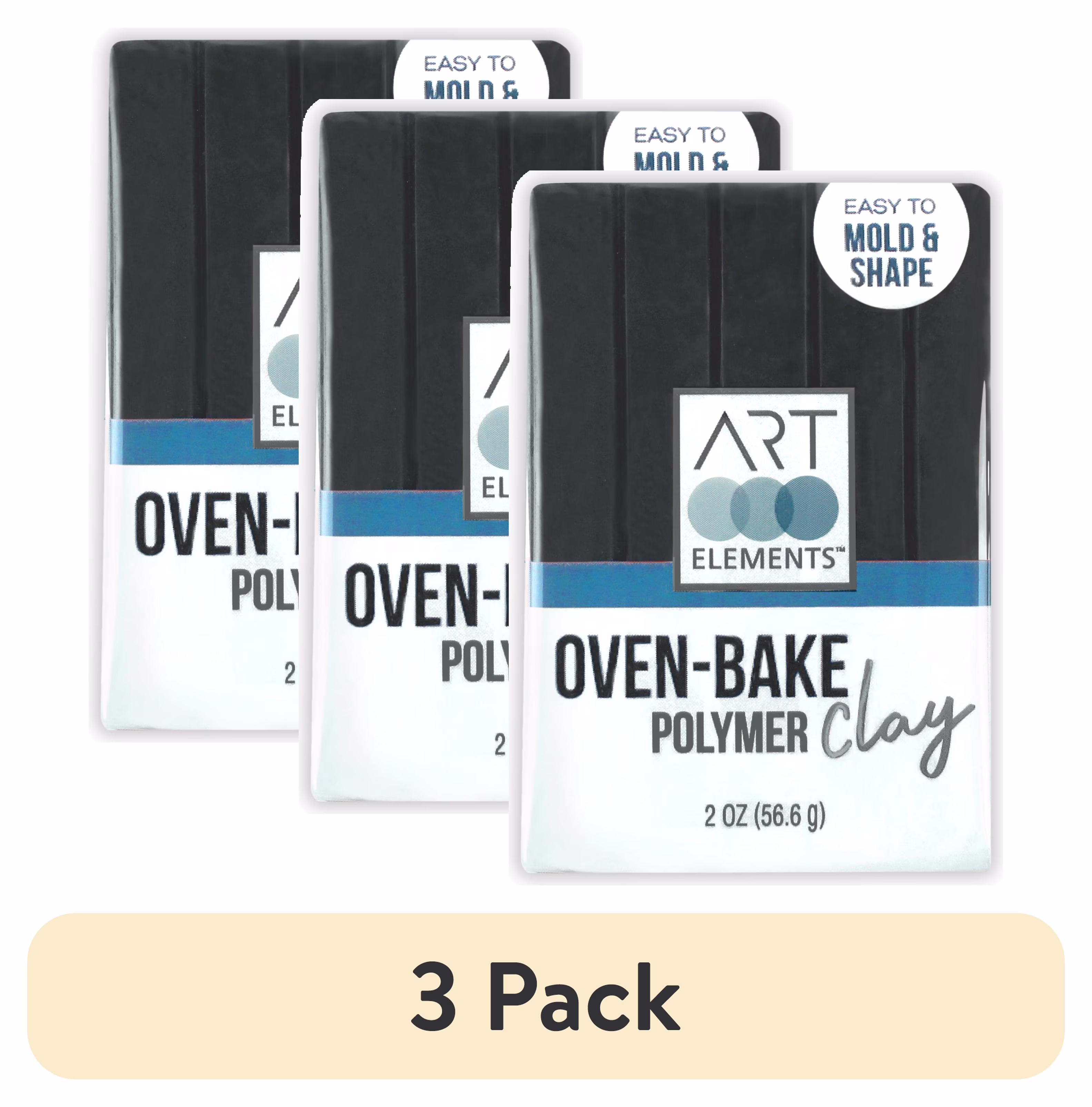 (2 pack) ArtSkills - Art Elements Oven Bake Polymer Clay, 2oz, Bisque
