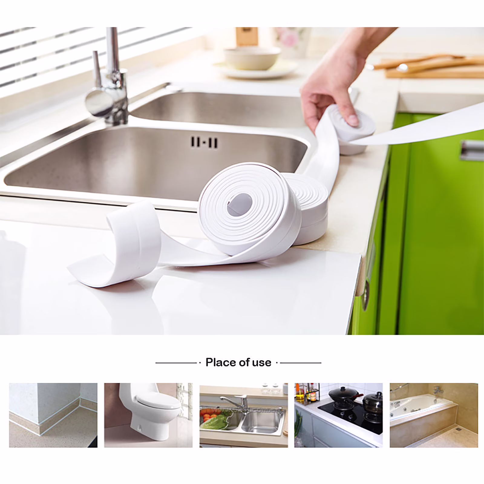 Clearance! Shishian Gaffers Tape Roll Self Adhesive Caulking Tape Bath & Kitchen Sealant Strip Countertop Sink Toilet Sealing Tape Home Improvement