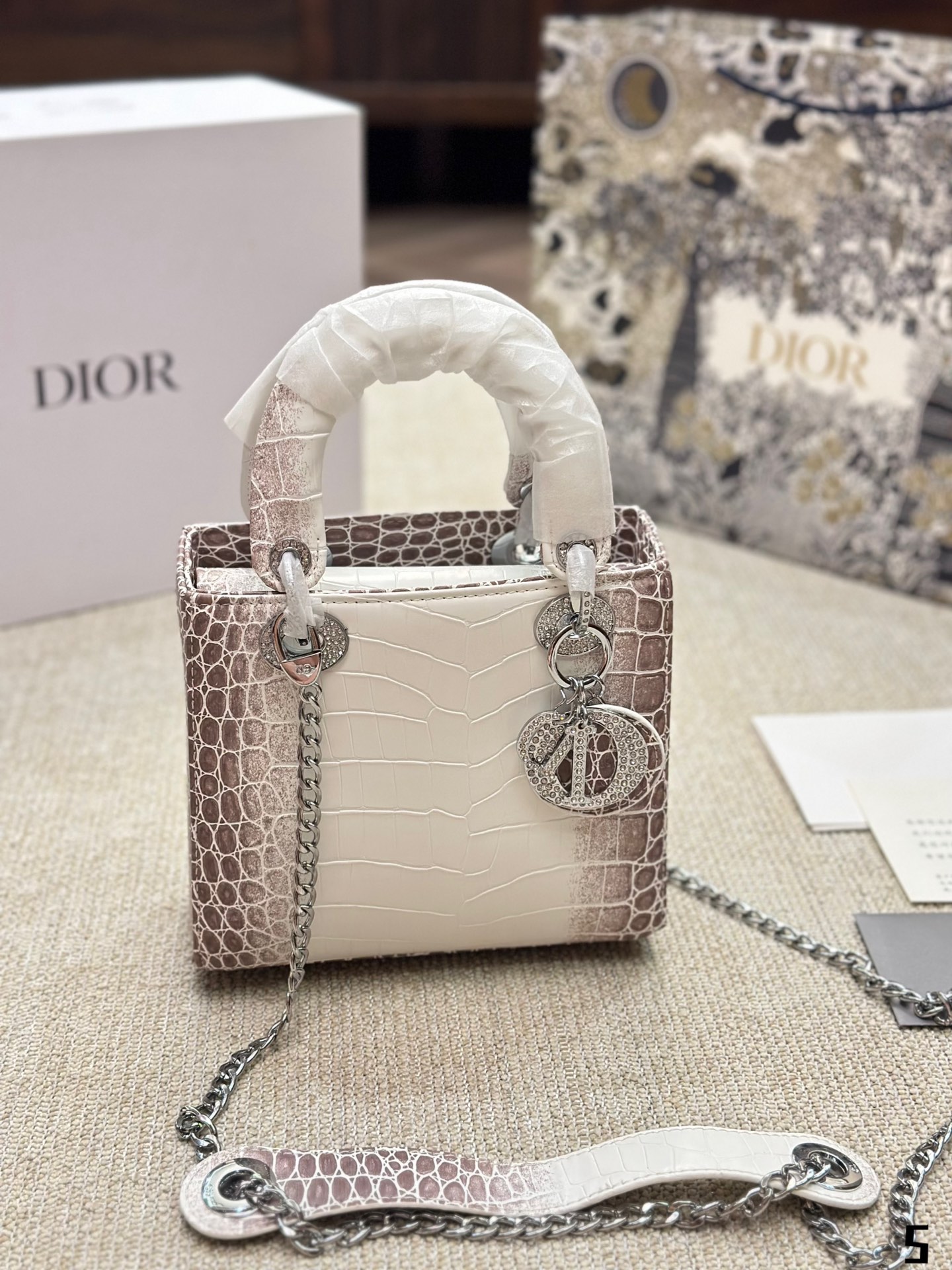 DIOR Lady bag Himalayan crocodile skin size 20 cm