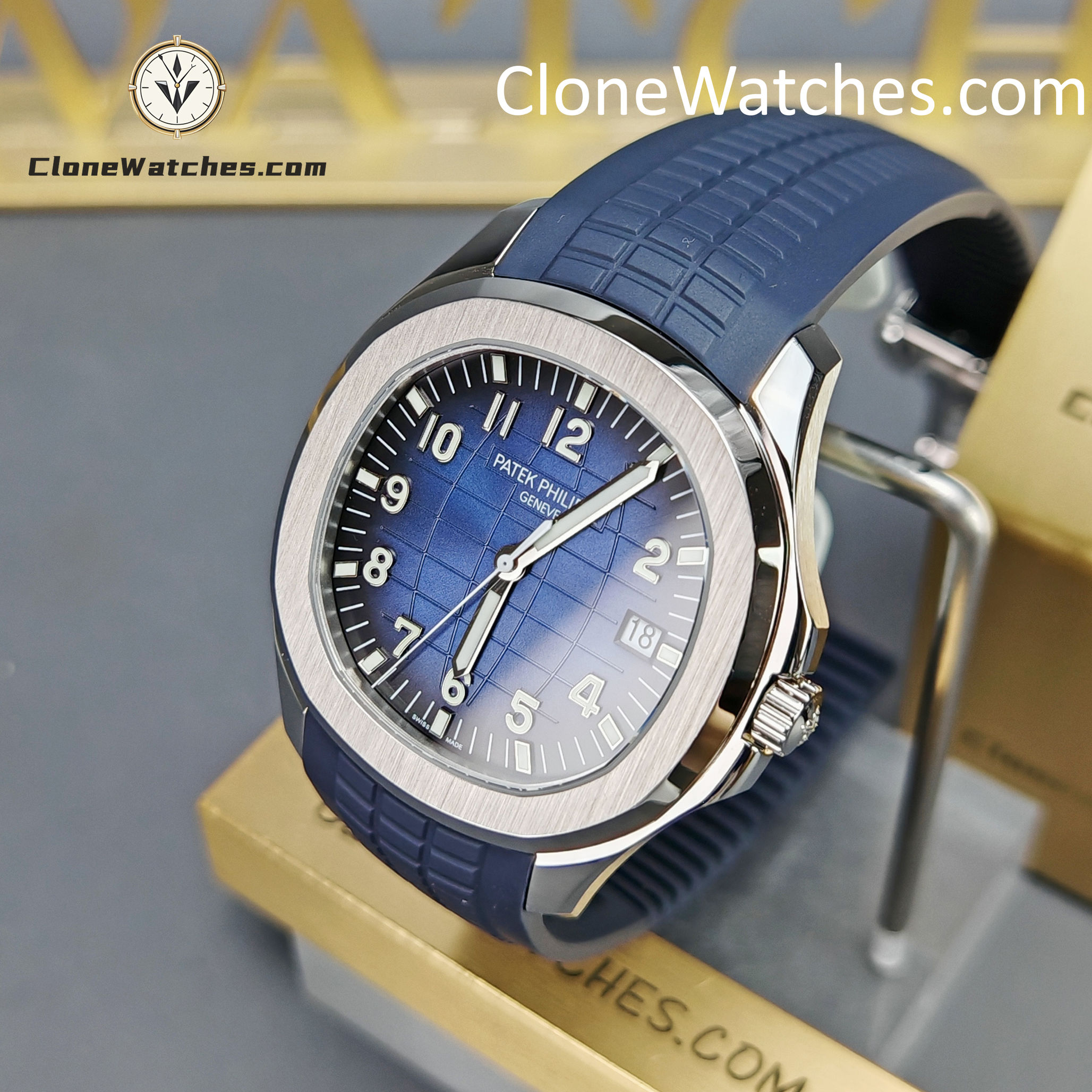 Patek Philippe Super Clone Watches 1:1 Aquanaut 5168G-001 Jumbo Blue 42 mm