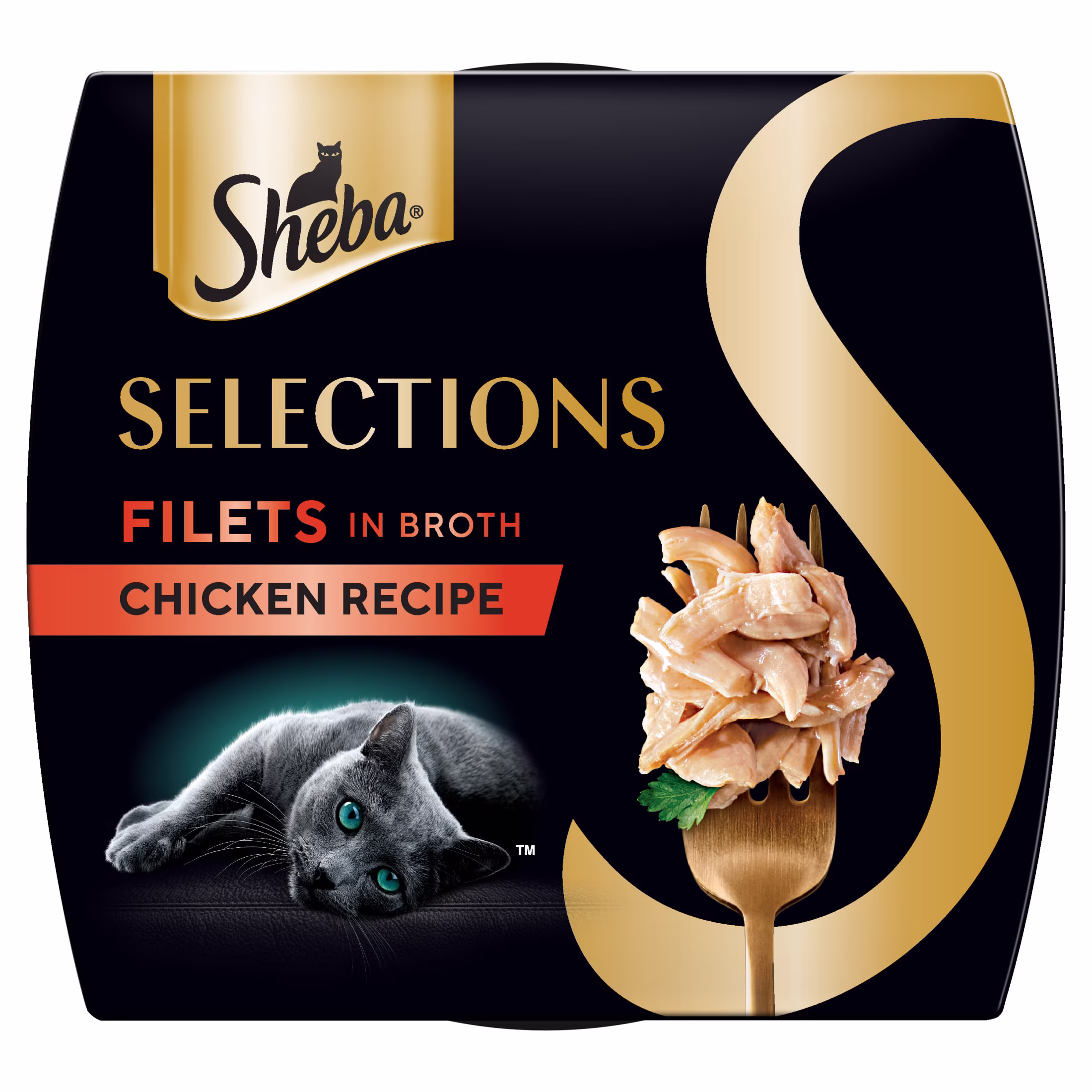Sheba Selections Filets in Broth Chicken Flavor Wet Cat Food Meal Complement, 1.3 oz Cup
