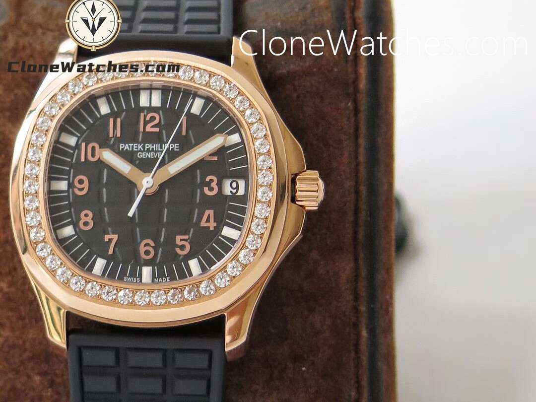 Patek Philippe Super Clone Watches 1:1 Aquanaut Luce 5068R-001 Rose Gold Diamond