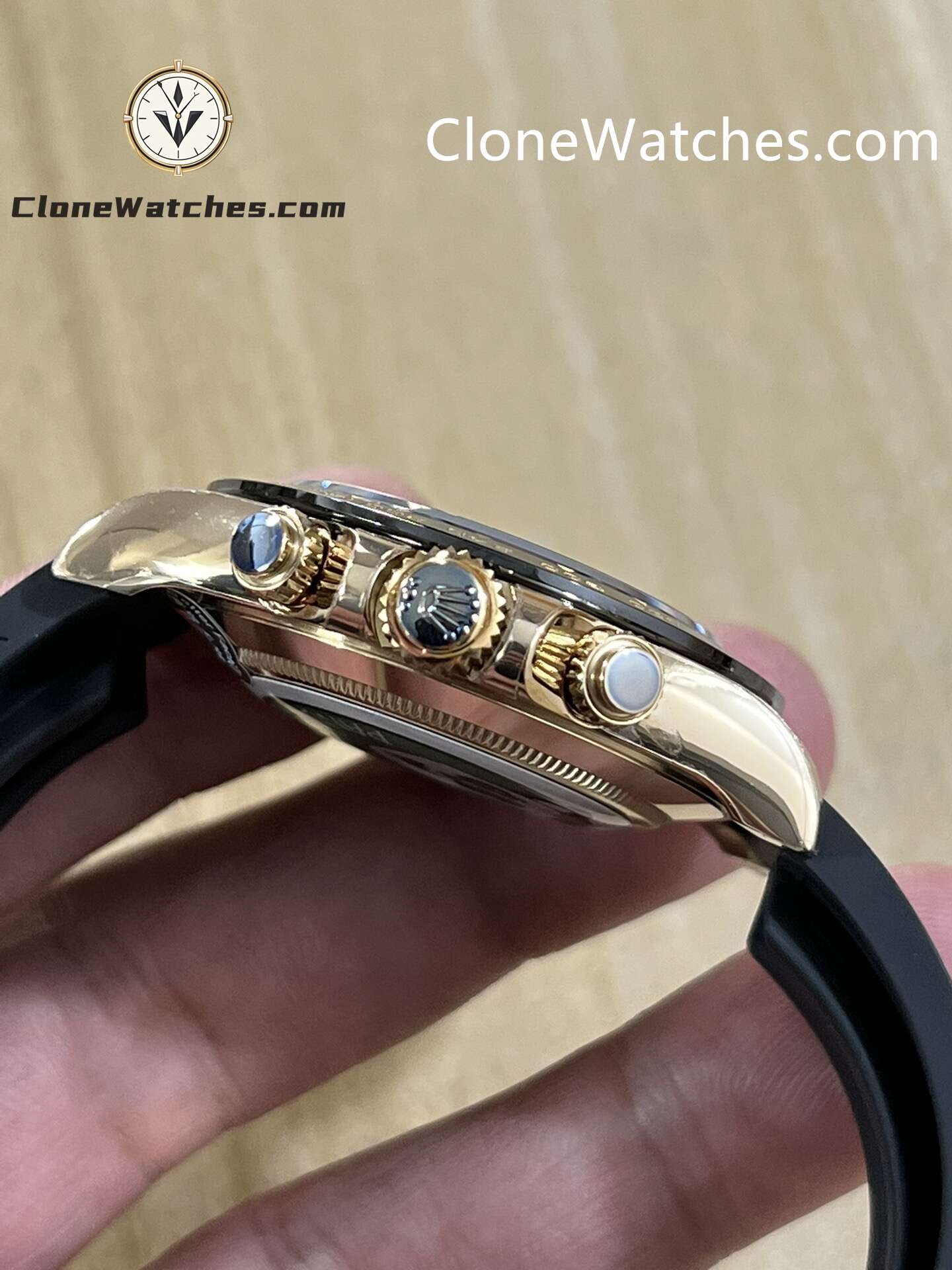 Rolex Super Clone Watches 1:1 Daytona Black Dial Rubber Strap m116518ln-0047 4130 Movement