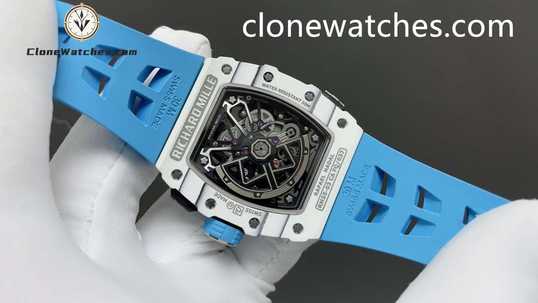 Richard Mille Super Clone Watches 1:1 RM 035 Tourbillon Blue Strap