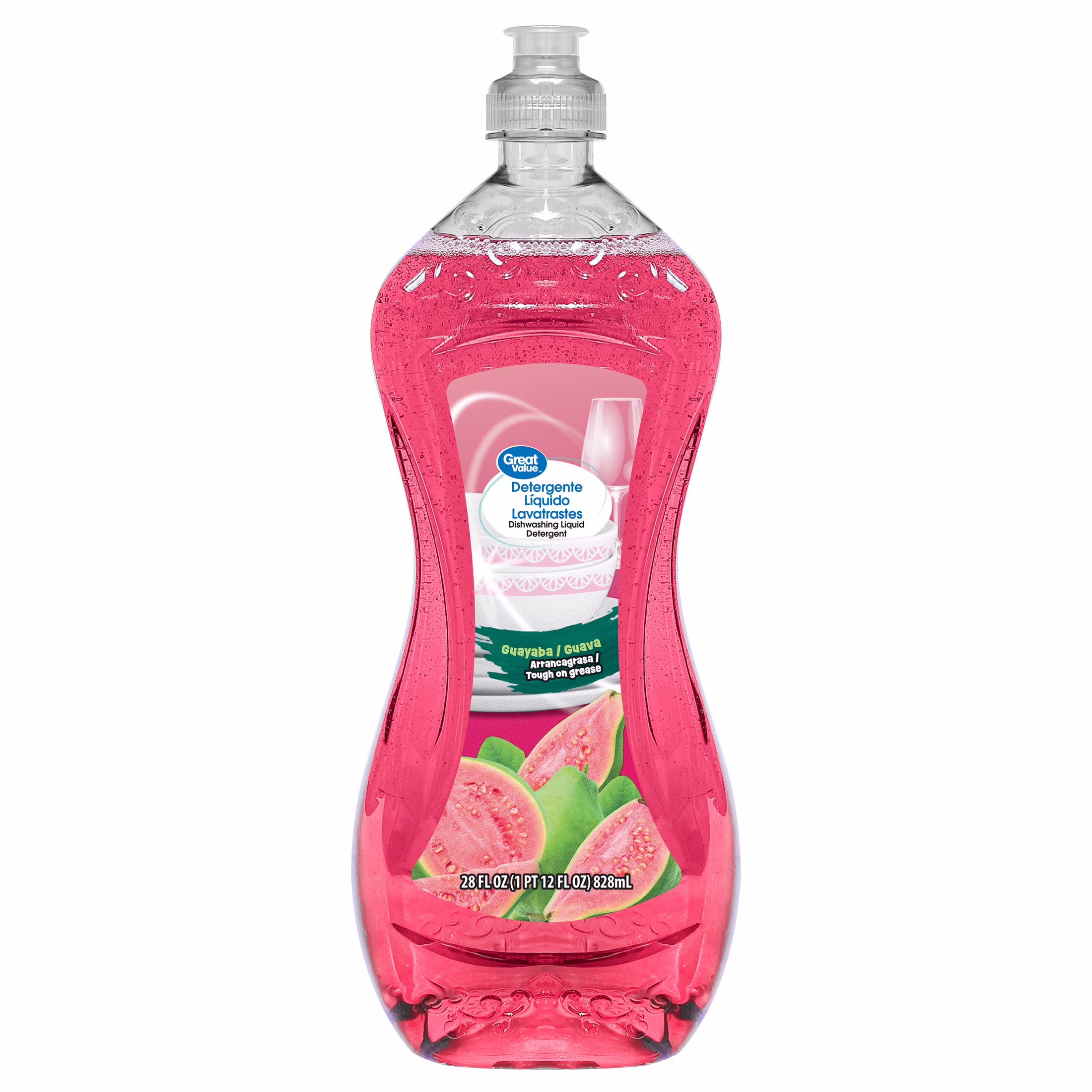 Great Value Dish Washing Liquid Detergent, Guava, 28 fl oz