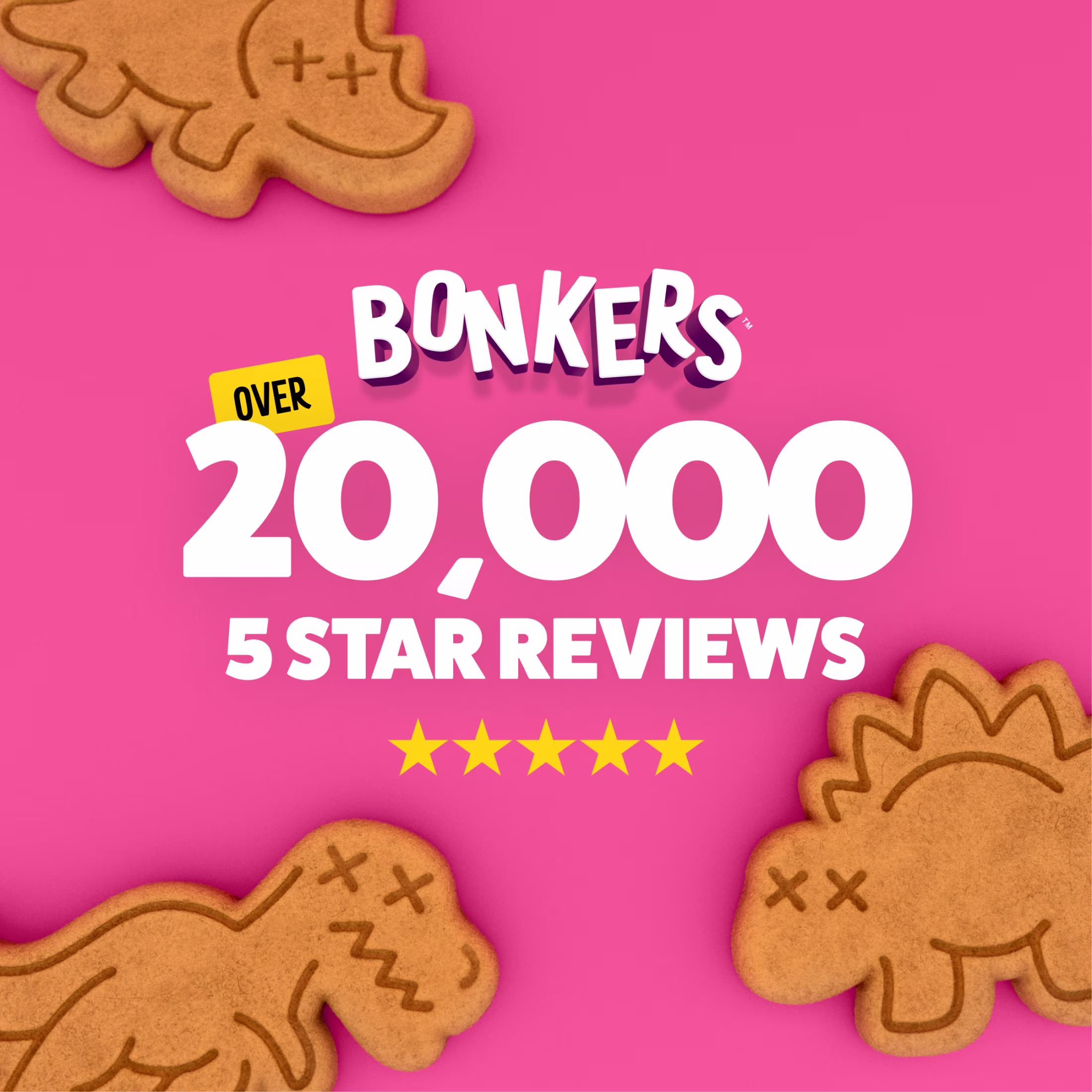 BONKERS Soft & Meaty Dog Treats Made with Real Chicken, Dinosaur Shapes, 5.6 oz Bag