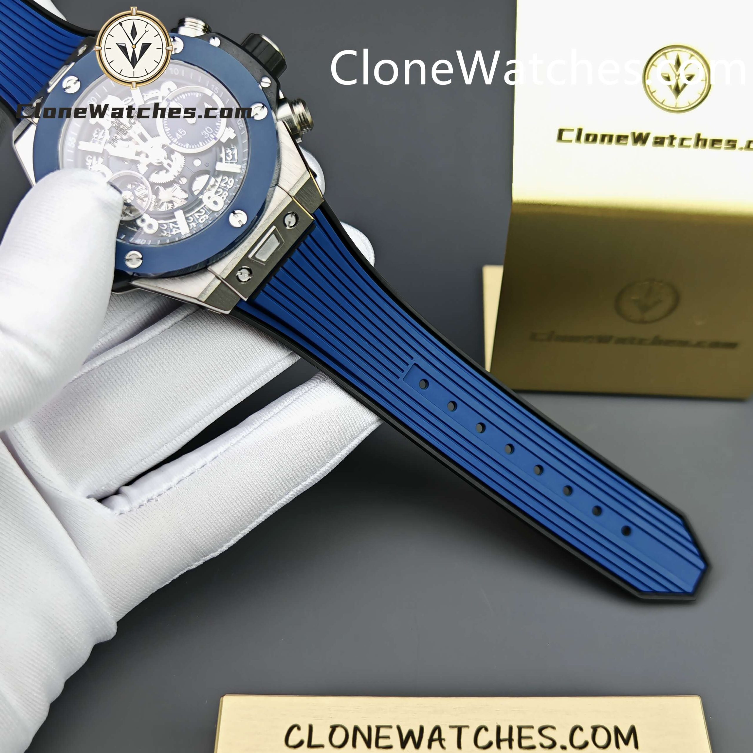 Hublot Super Clone Watches 1:1 Big Bang Unico Titanium Blue Ceramic 42mm 441.NL.5171.RX