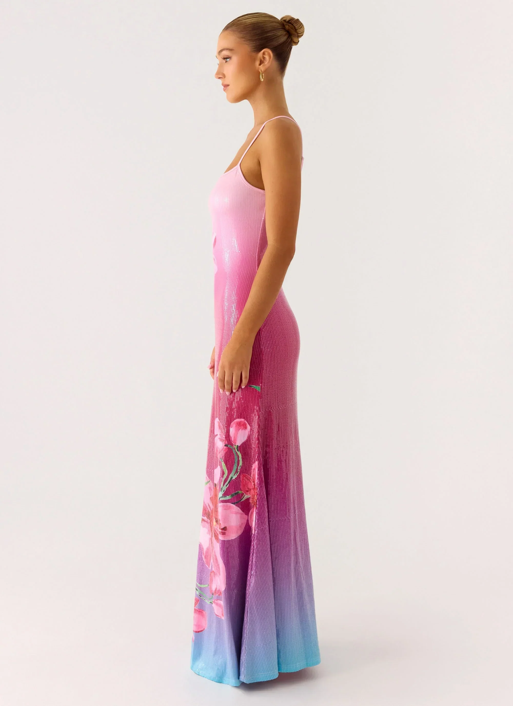 Ariaz Sequin Maxi Dress - Ombre Reef