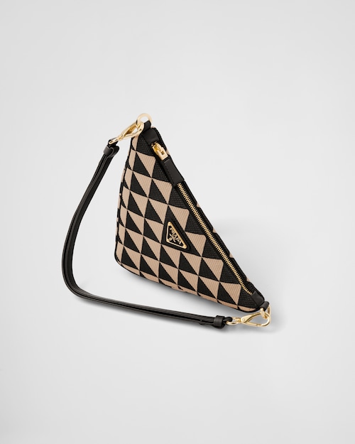 Prada Embroidered fabric mini-bag - Black/Beige