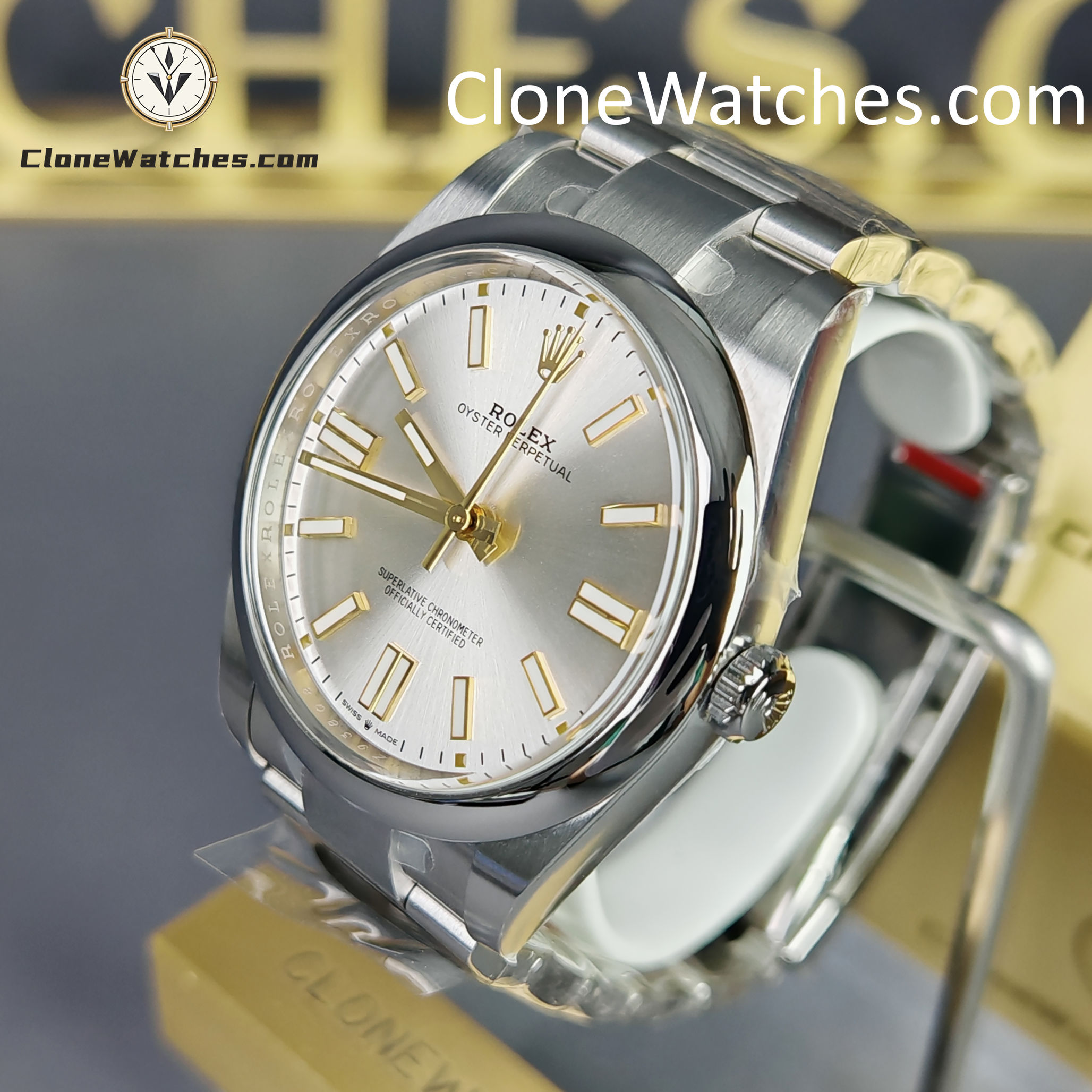 Rolex Super Clone Watches 1:1 Oyster Perpetual Silver Dial 41mm m124300-0001 3230 Movement