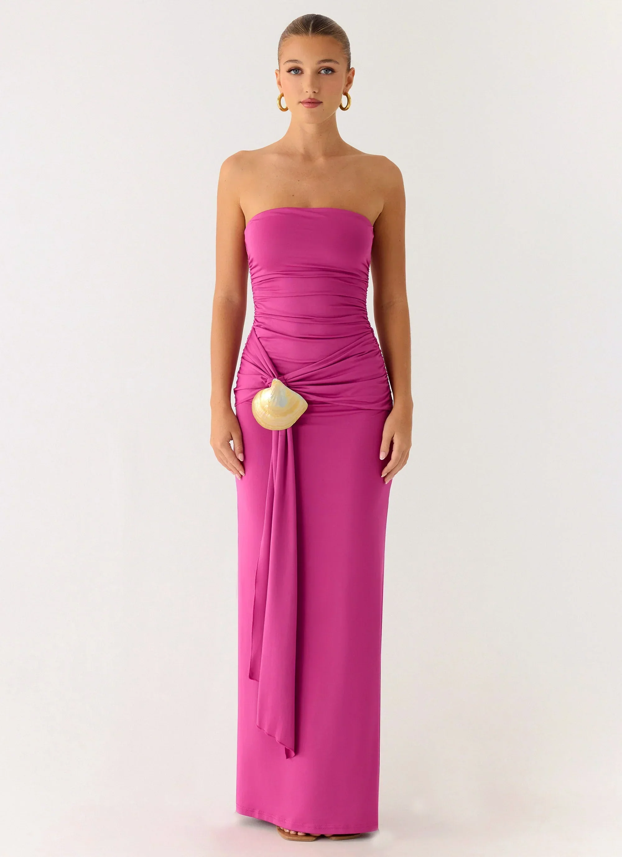 Party After Party Shell Maxi Dress - Fuchsia