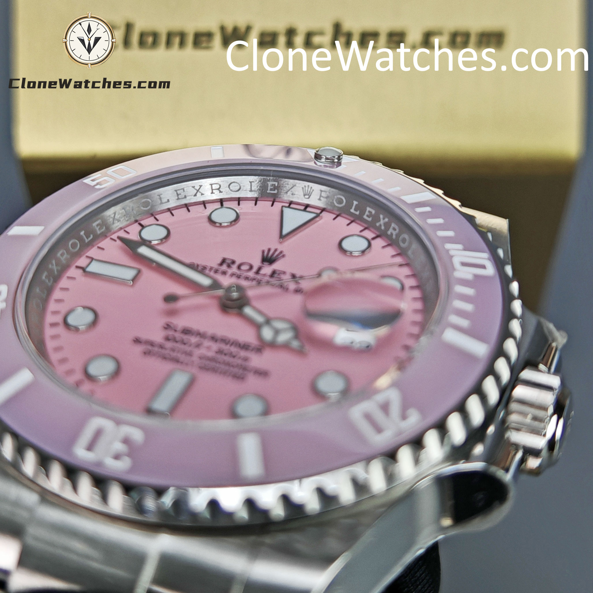 Modified Super Clone Watches 1:1 DiW Rolex Submariner Pink Dial 3135 Movement