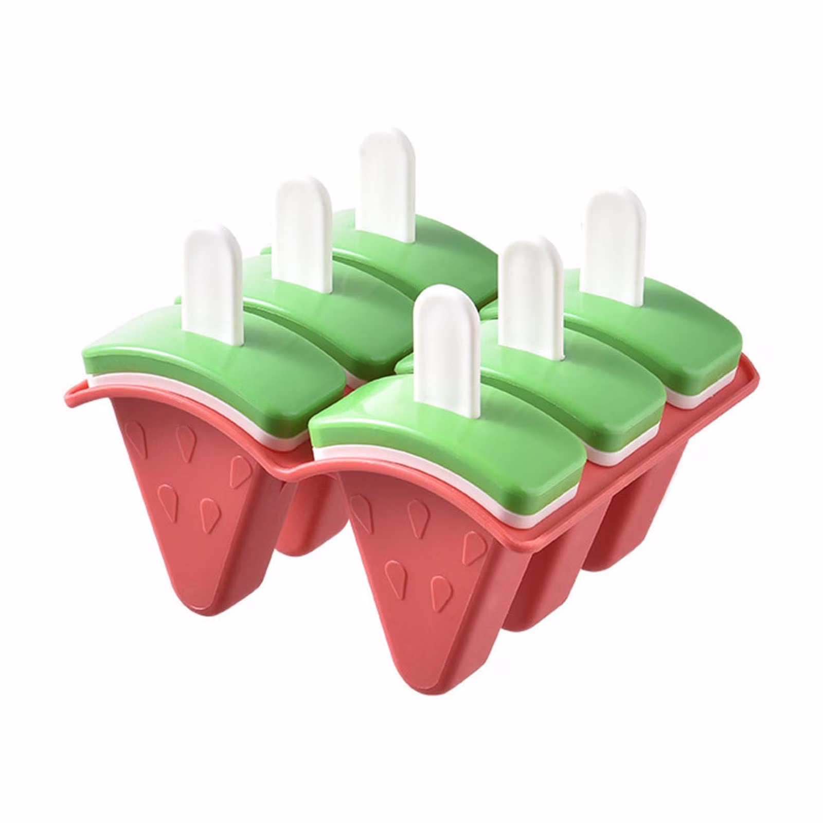 NSESSHome Watermelon Ice Popsicle Molds, Reusable Ice Pop Maker, Popsicles Holder for Freezer, Homemade Ice Cream Pops Mold, Make Popsicles with Yogurt, Juice or Smoothies