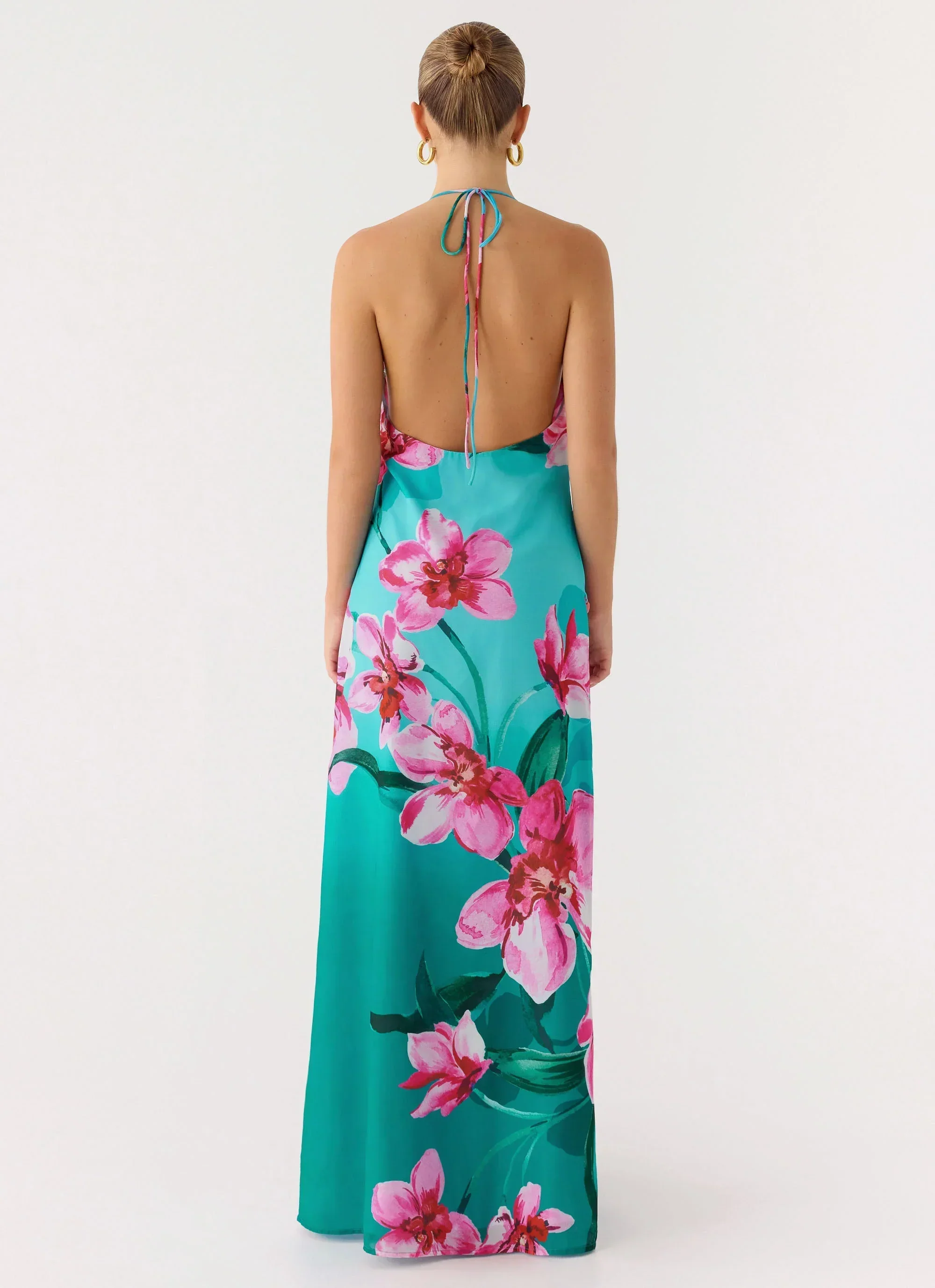 Yoon Beaded Cowl Maxi Dress - Petal Reef
