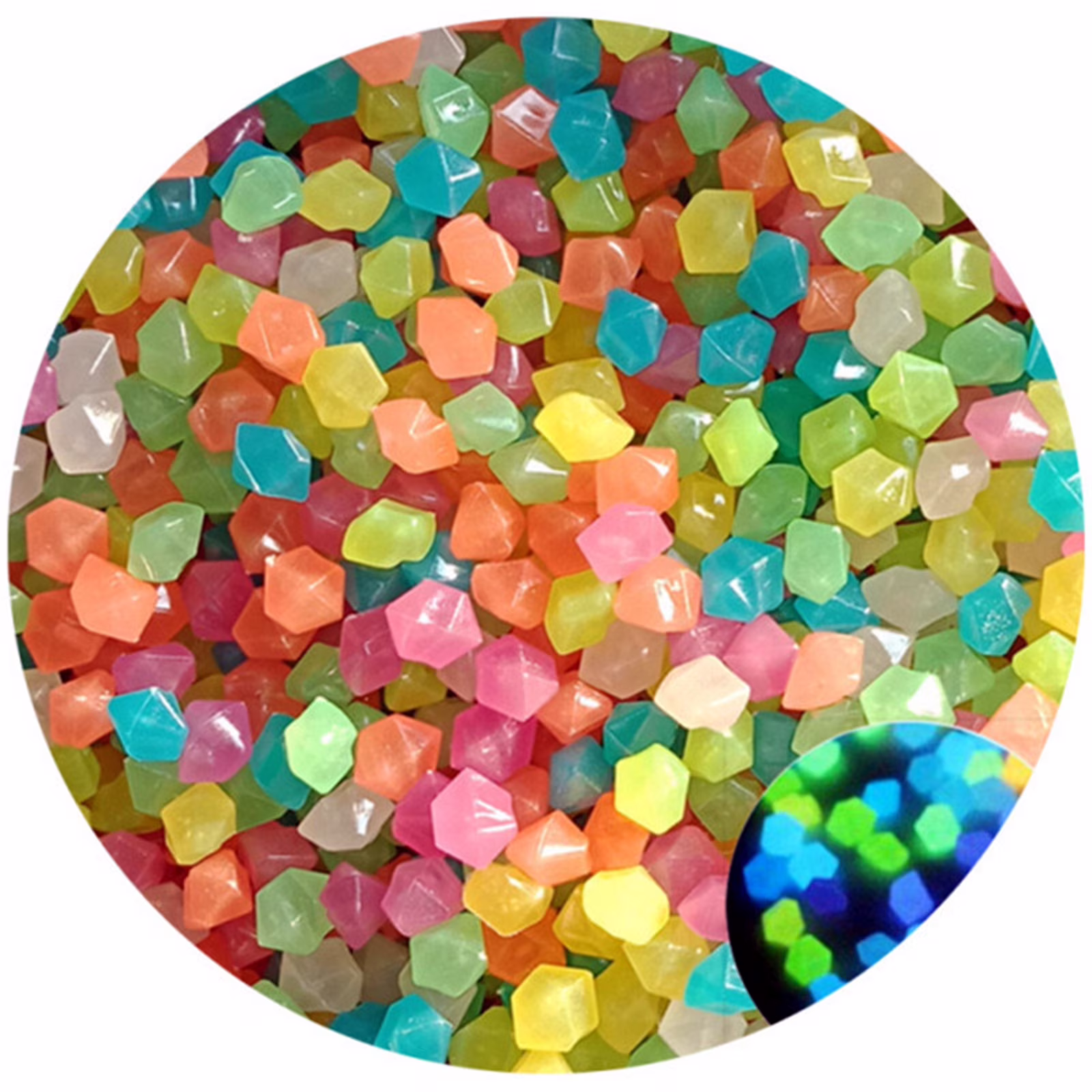 Moocorvic 200Pcs Glow in The Dark Rocks Fish Tank Decorations Tiny Home Fairy Garden Accessories for Outdoor Decor,Walkway,Luminous Pebbles Powered by Light or Solar,