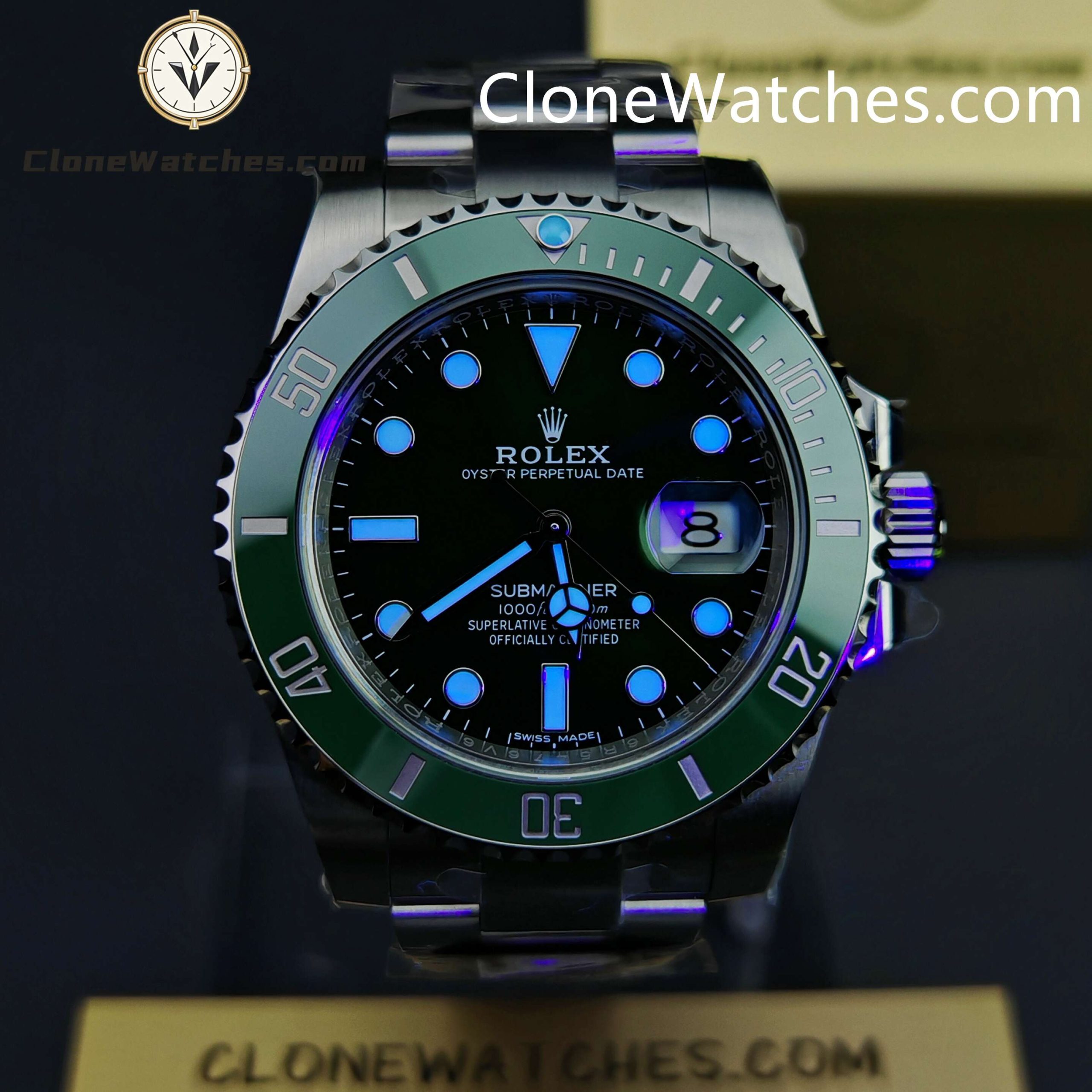 Rolex Super Clone Watches 1:1 Hulk Submariner 116610LV 3135 Movement
