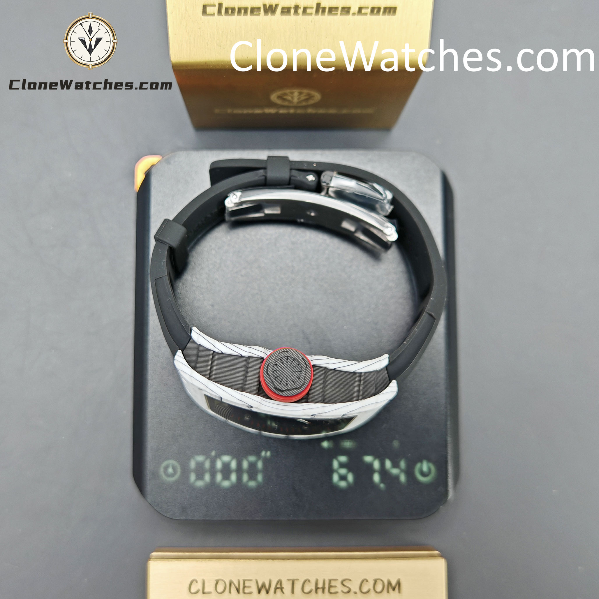 Richard Mille Super Clone Watches 1:1 RM 035 – 01 White Carbon Tourbillon Black Strap