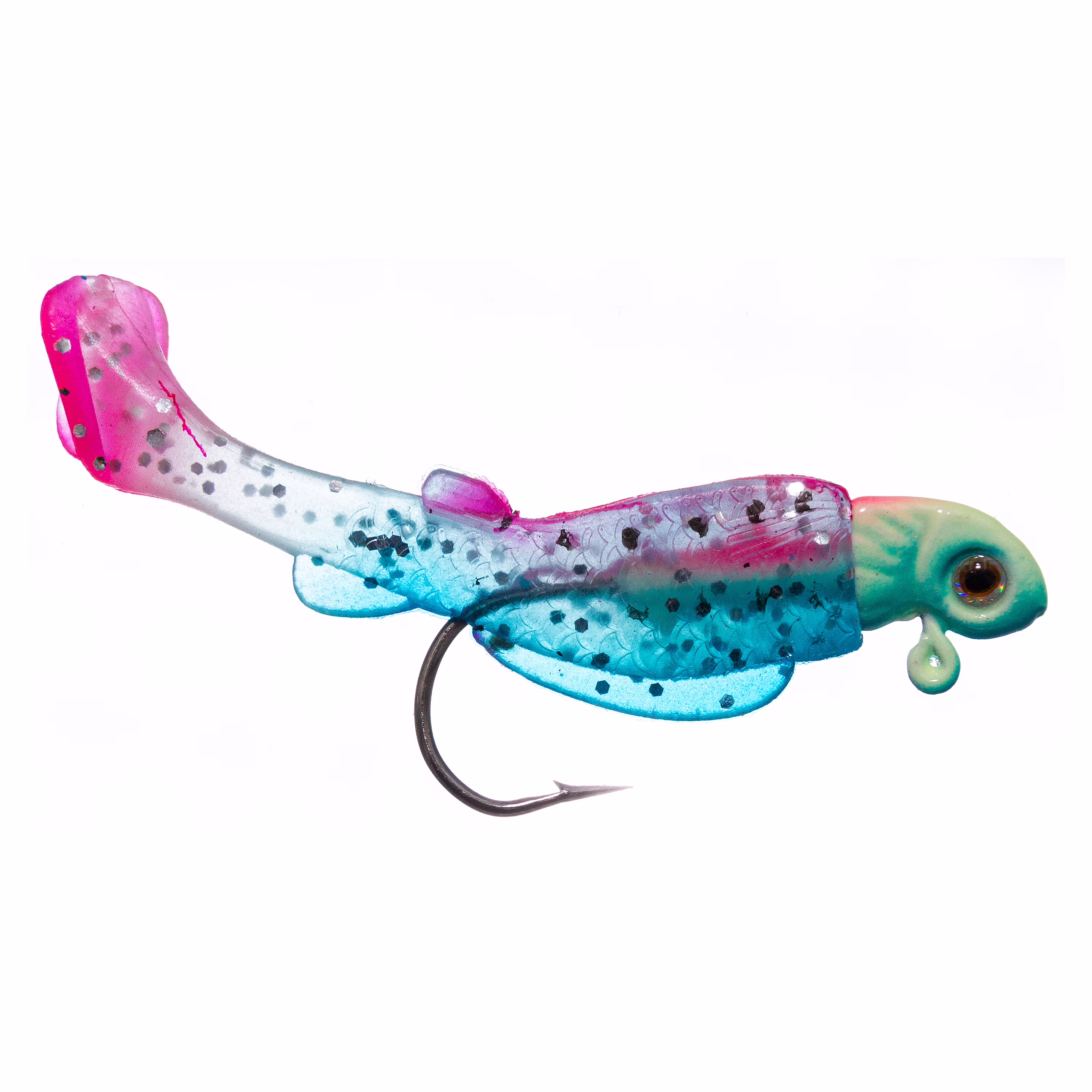 (2 pack) Ozark Trail 1/8 oz Freshwater Rigged Panfish Minnow Fishing Lure, Blue & Pink, 2-Pack