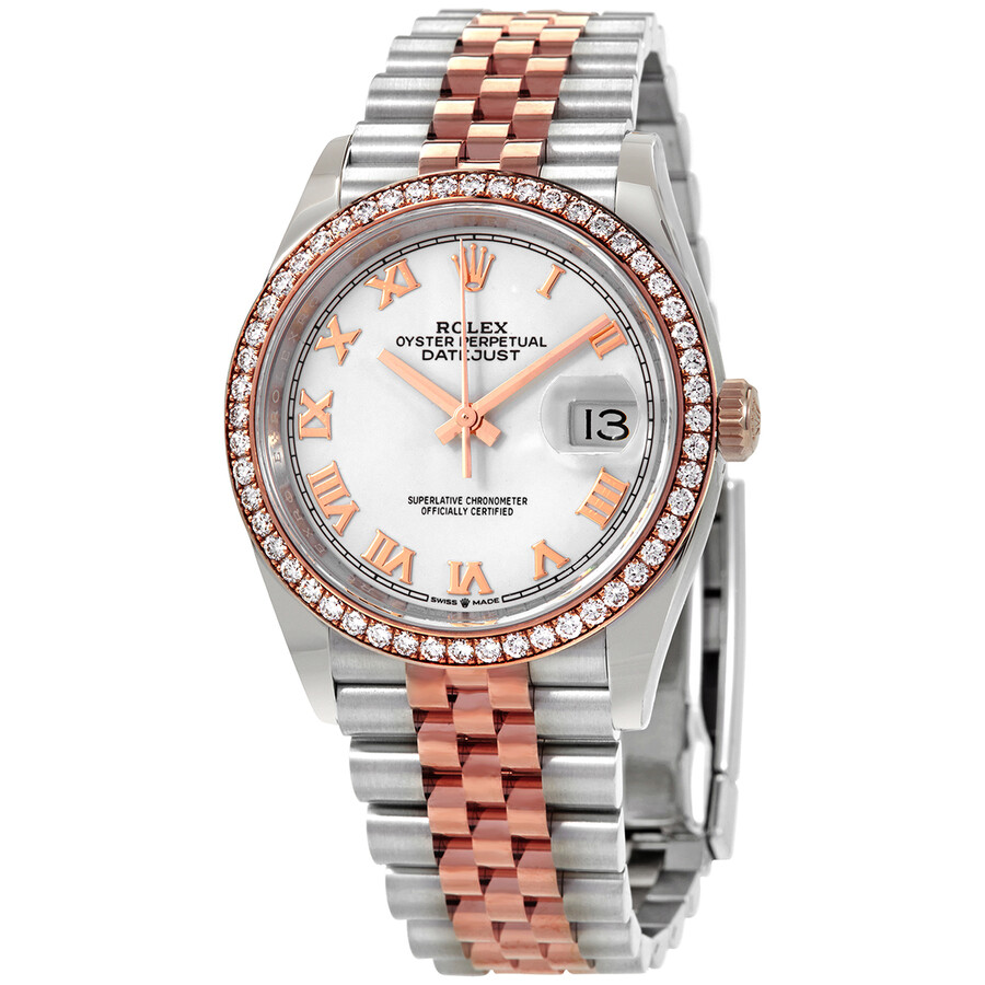 Rolex Datejust 36 White Dial Automatic Ladies Steel and 18k Everose Gold Jubilee Watch 126281WRJ（Lifetime free warranty+90-days replacement service & Refund!.）