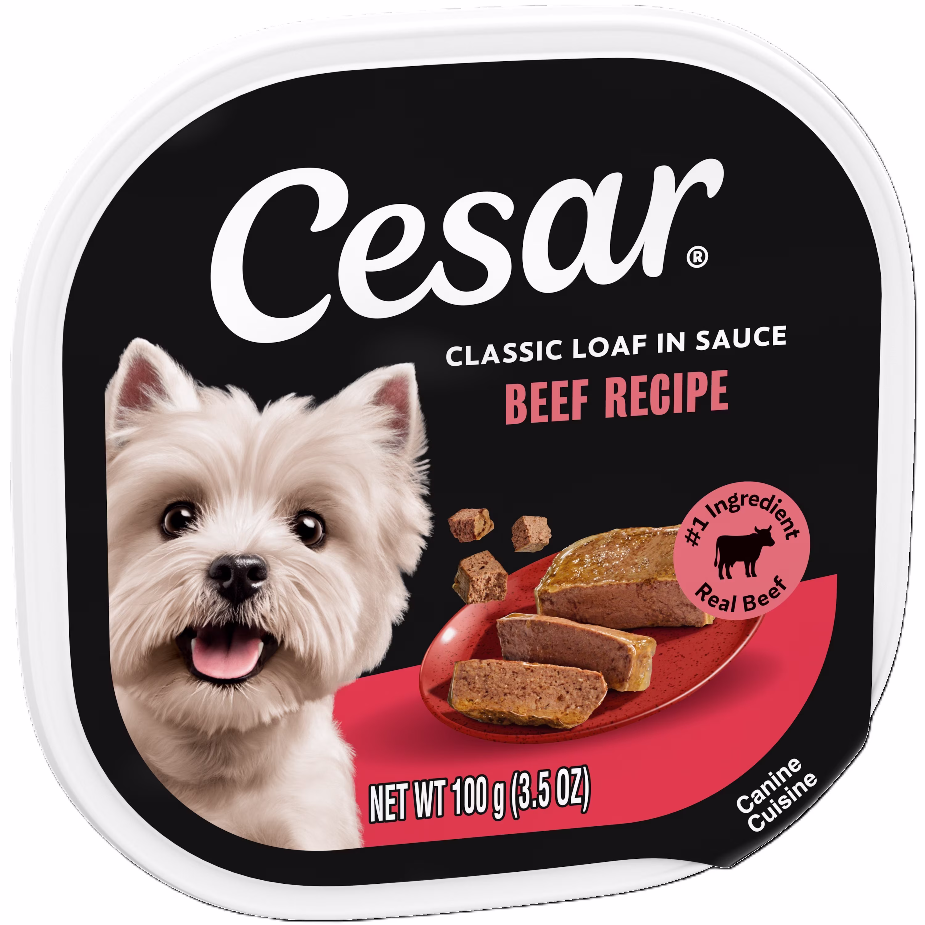 Cesar Classic Loaf In Sauce Beef Recipe Adult Wet Dog Food, 3.5 Oz Easy Peel Tray