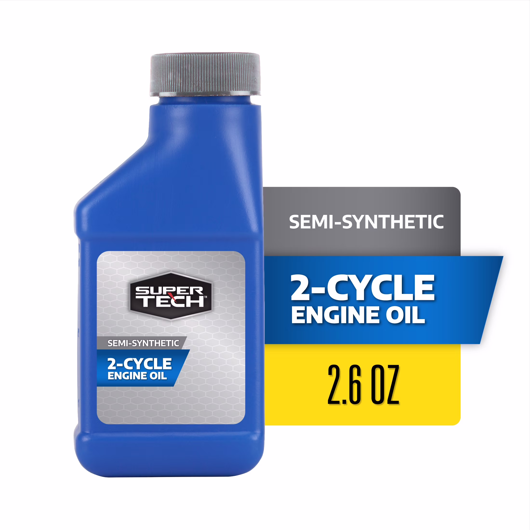 Super Tech Semi Synthetic 2 Cycle Lubricating Oil for Lawn Mowers, Motorcycles, and Trucks - 3.2 oz