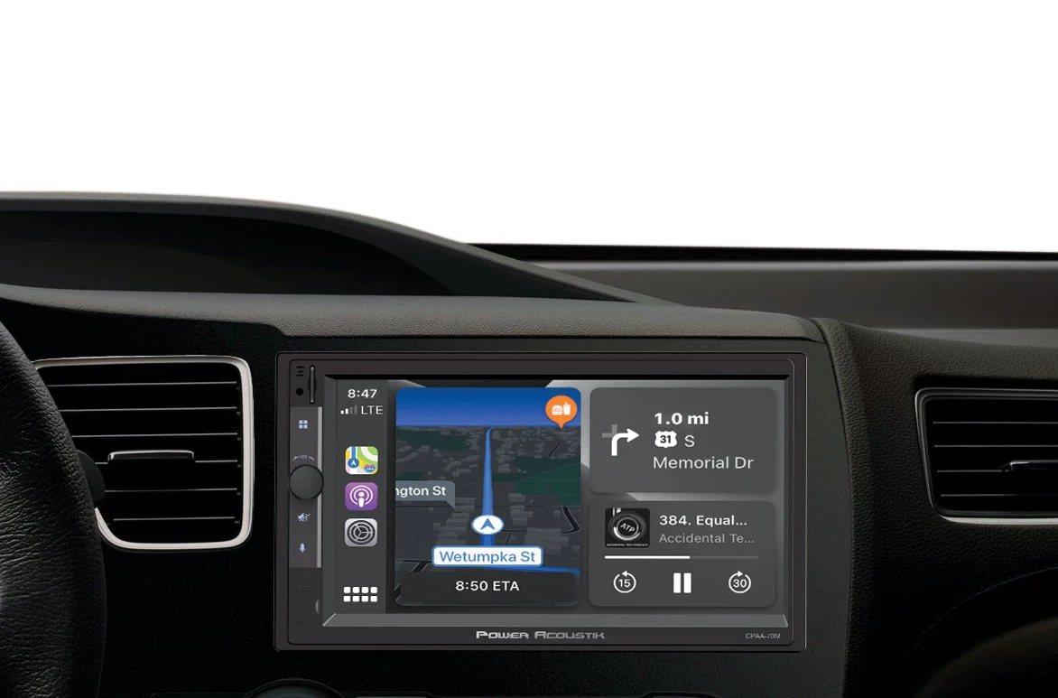 Power Acoustik Car Stereo Combo | Car Play/Android Auto Receiver & (4) 6.5