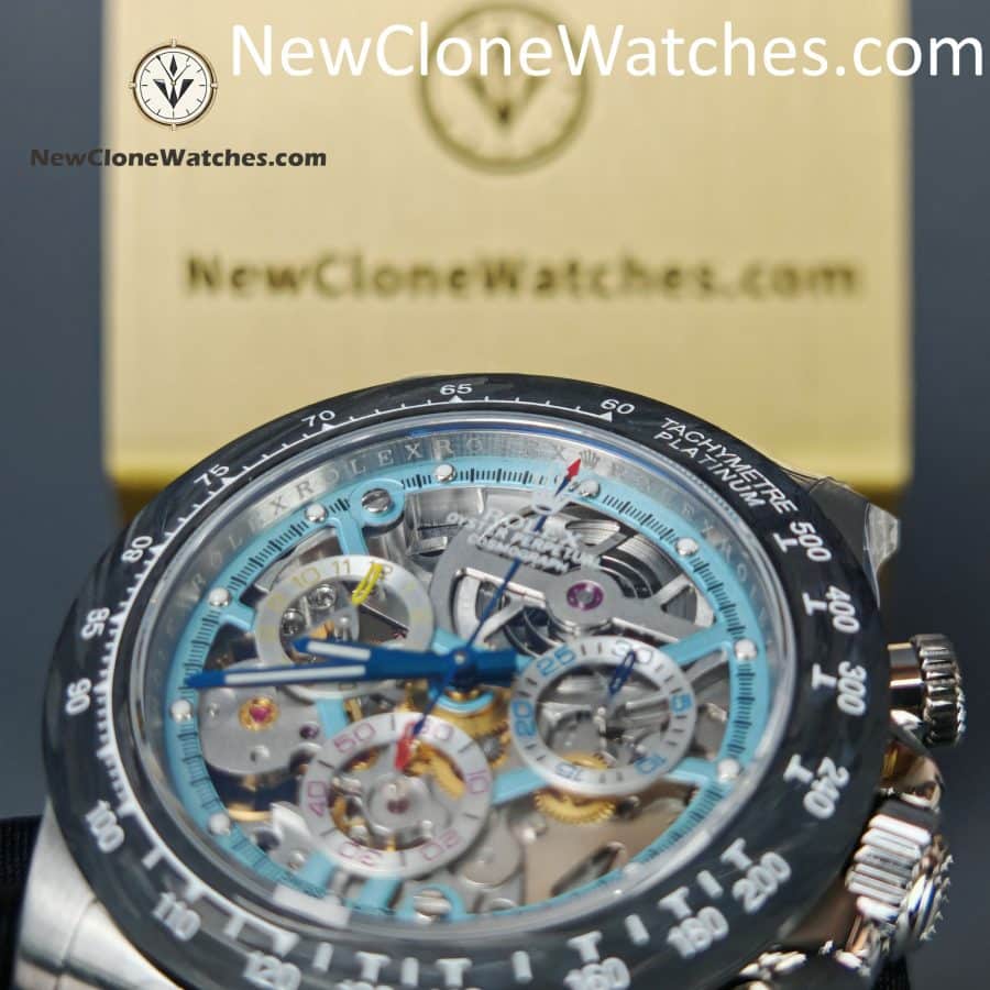 Modified Super Clone Watches 1:1 Sonic Rolex Daytona Skeleton Dial 4130 Movement