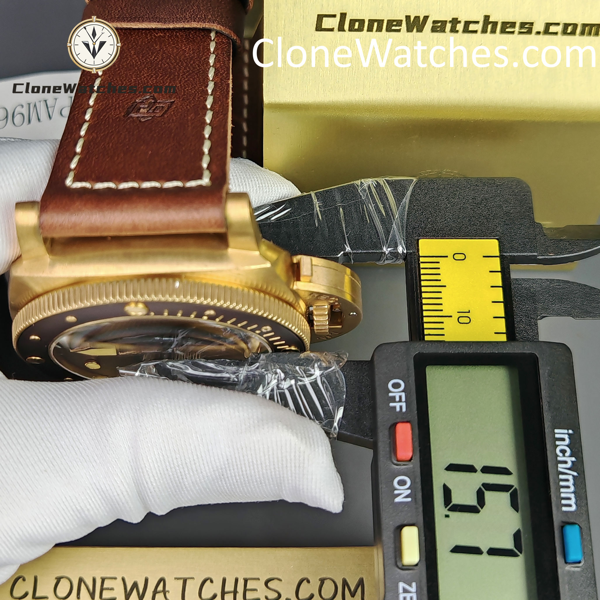 Panerai Super Clone Watches 1:1 Submersible Bronzo PAM 00968 Brown Dial
