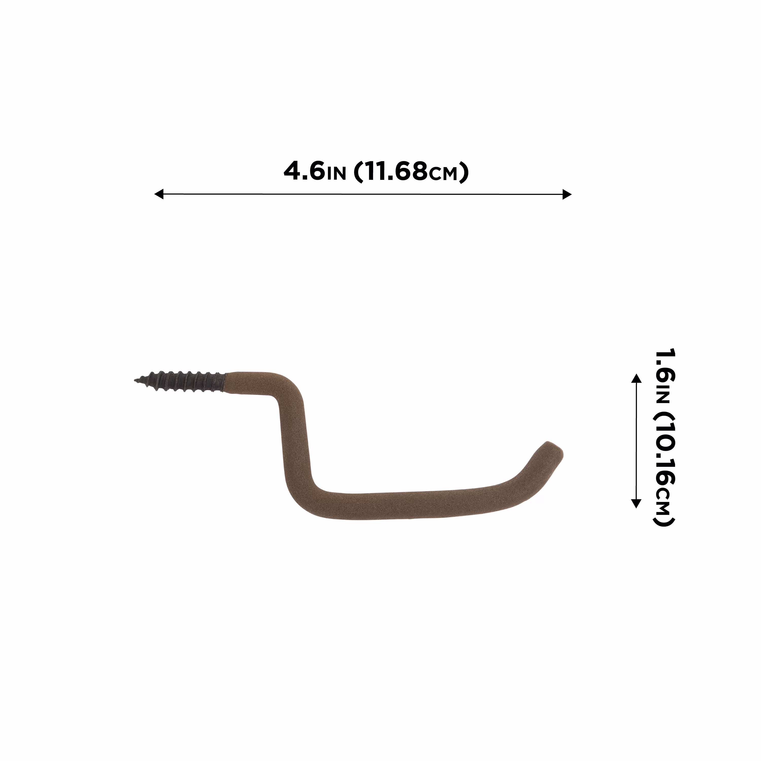 (4 pack) Allen Company Screw-In Gear Hanger Hook - Quiet Rubberized Coating - Brown