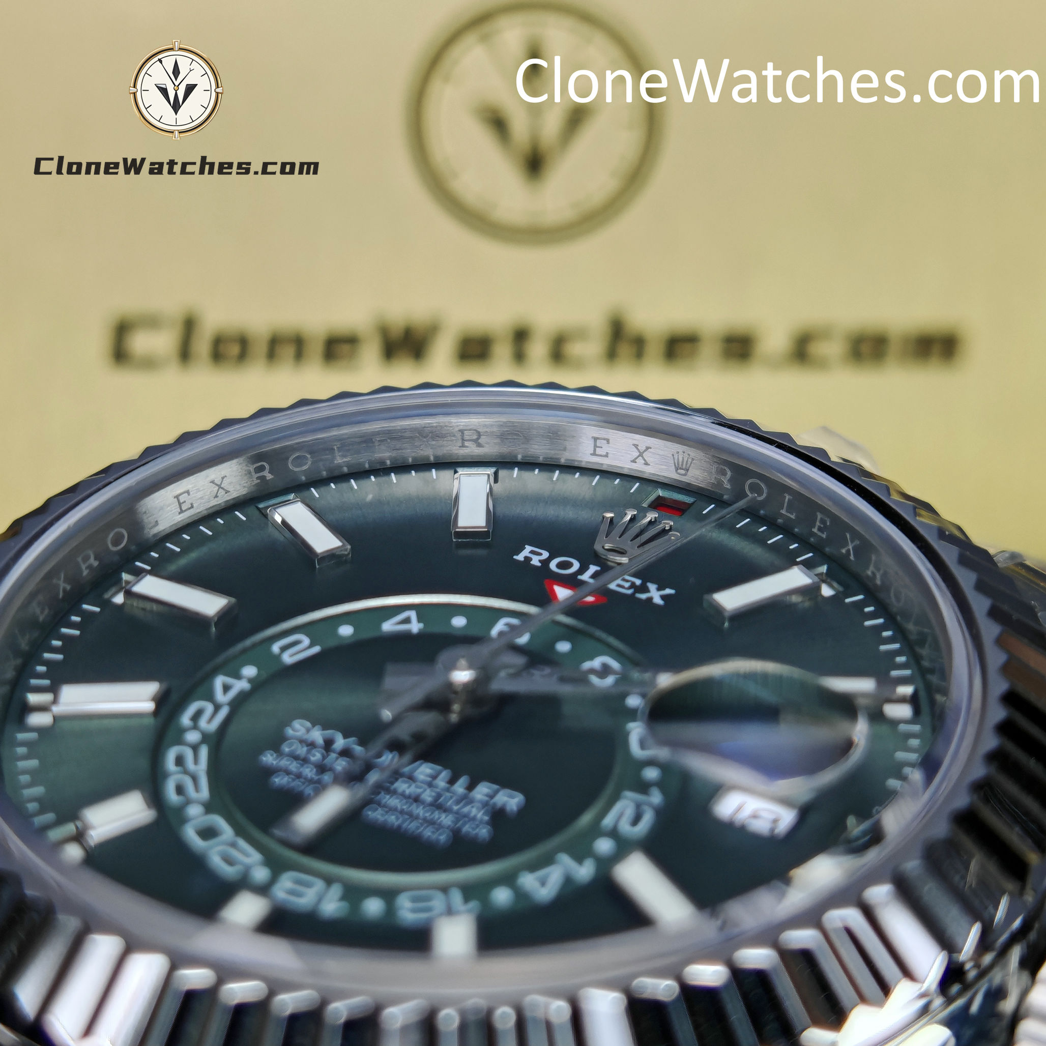 Rolex Super Clone Watches 1:1 Sky Dweller Green Dial Jubilee m336934-0002 9002 Movement