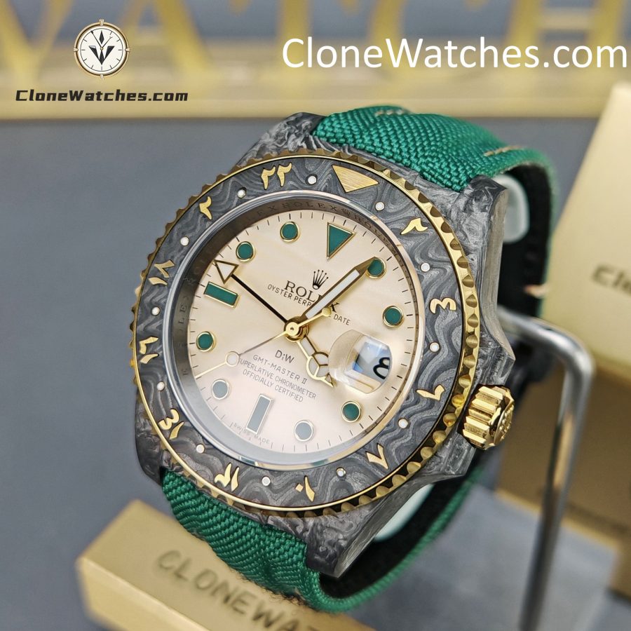 Modified Super Clone Watches 1:1 DIW Rolex GMT Master II NTPT Carbon OASIS Middle East Edition 3285 Movement