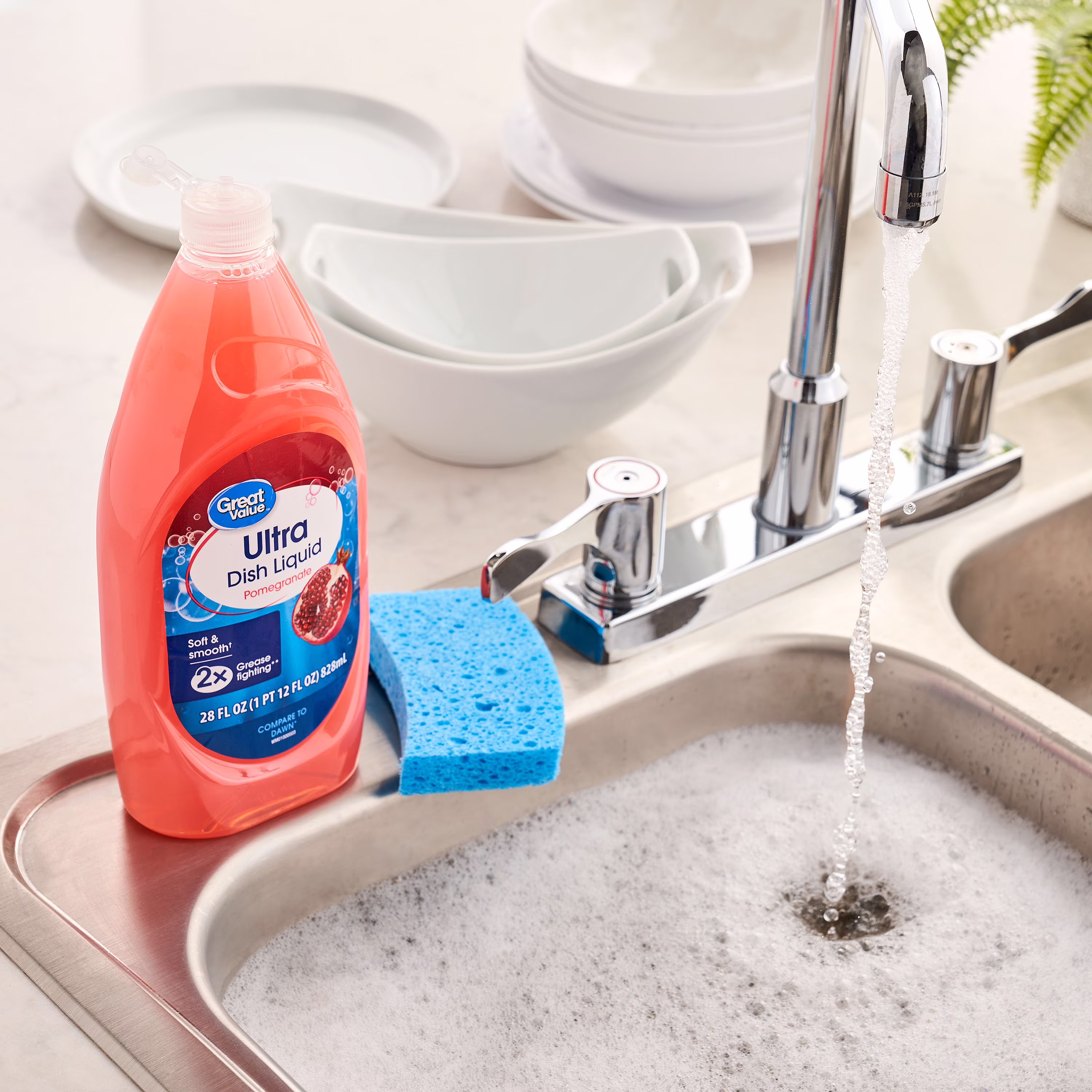 Great Value Soft & Smooth Ultra Dish Liquid, Pomegranate, 28 fl oz