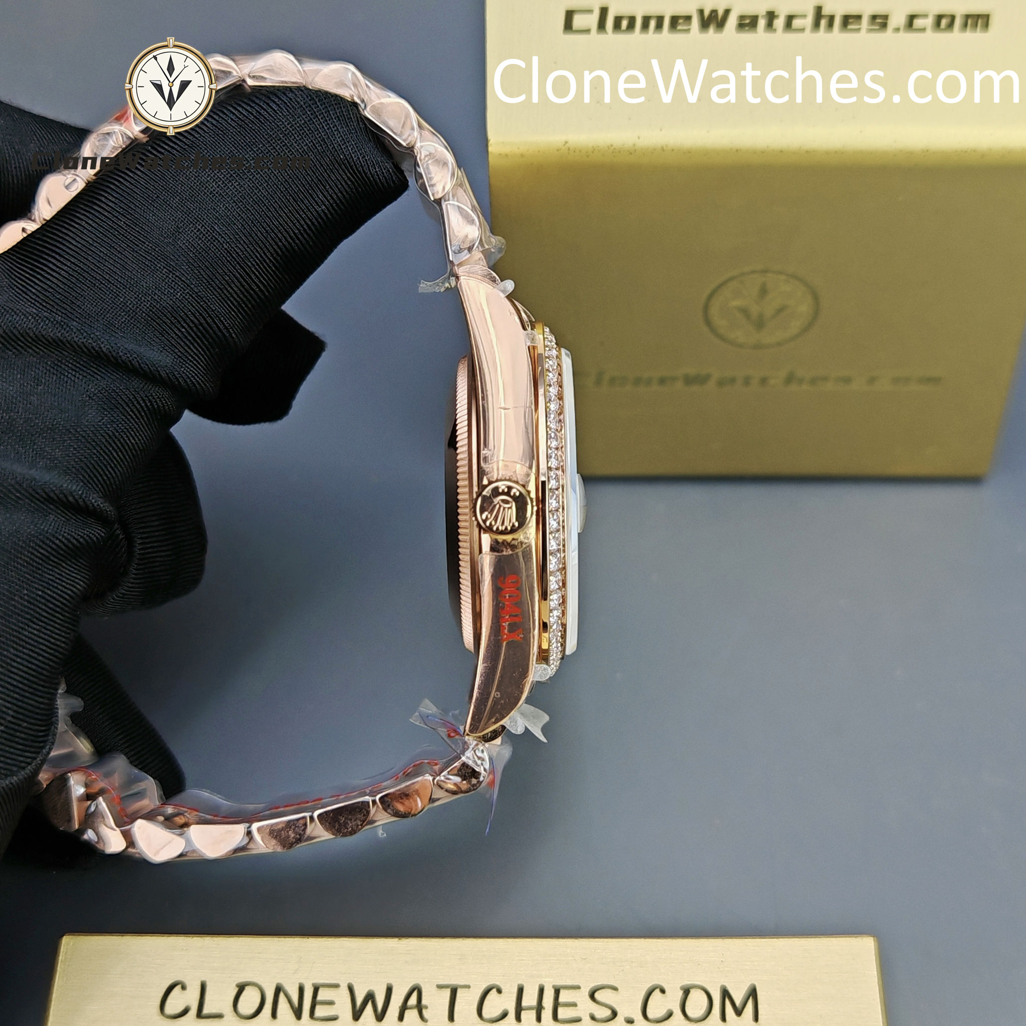 Rolex Super Clone Watches 1:1 Day Date 18K Rose Gold Roman Dial 36mm m128345rbr-0070 3255 Movement